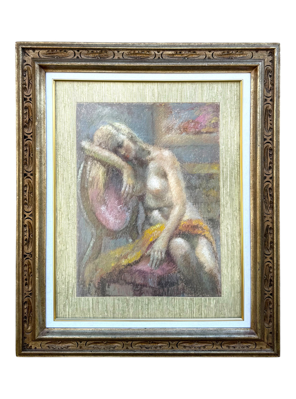 Massis Armen Bahador (Armenian, 1910–1999) – Seated Female Nude, Pastel on Paper