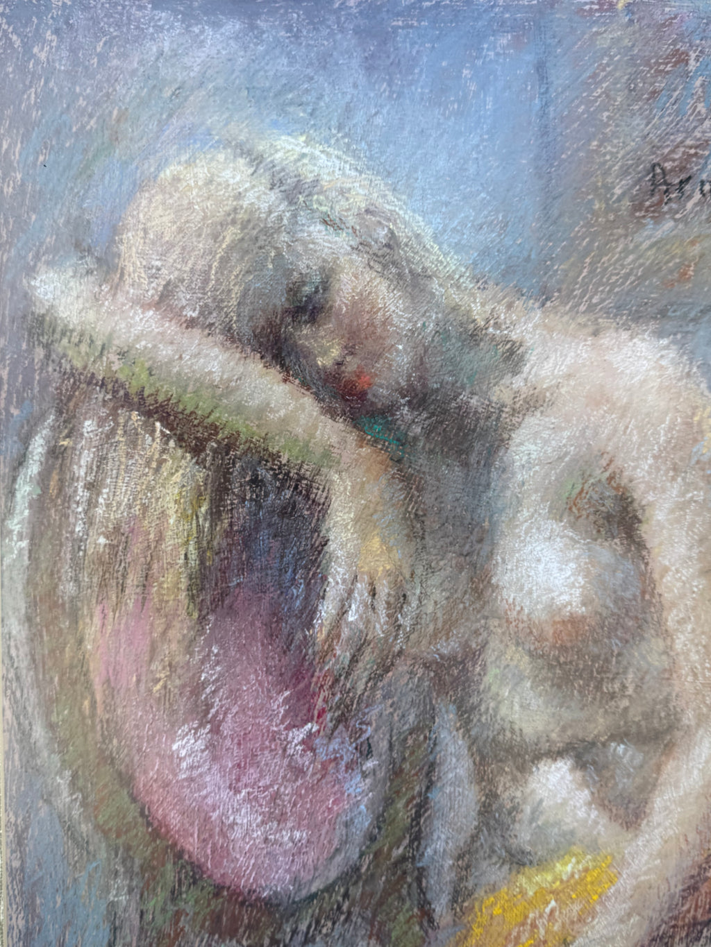 Massis Armen Bahador (Armenian, 1910–1999) – Seated Female Nude, Pastel on Paper