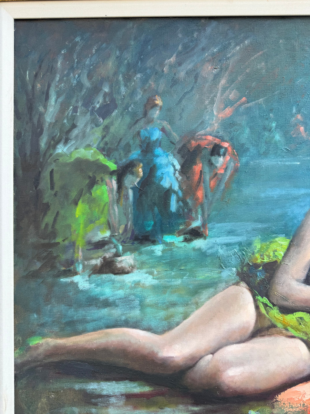 Massis Armen Bahador (Armenian, 1910–1999) – Reclining Figure by the Water Oil on Canvas
