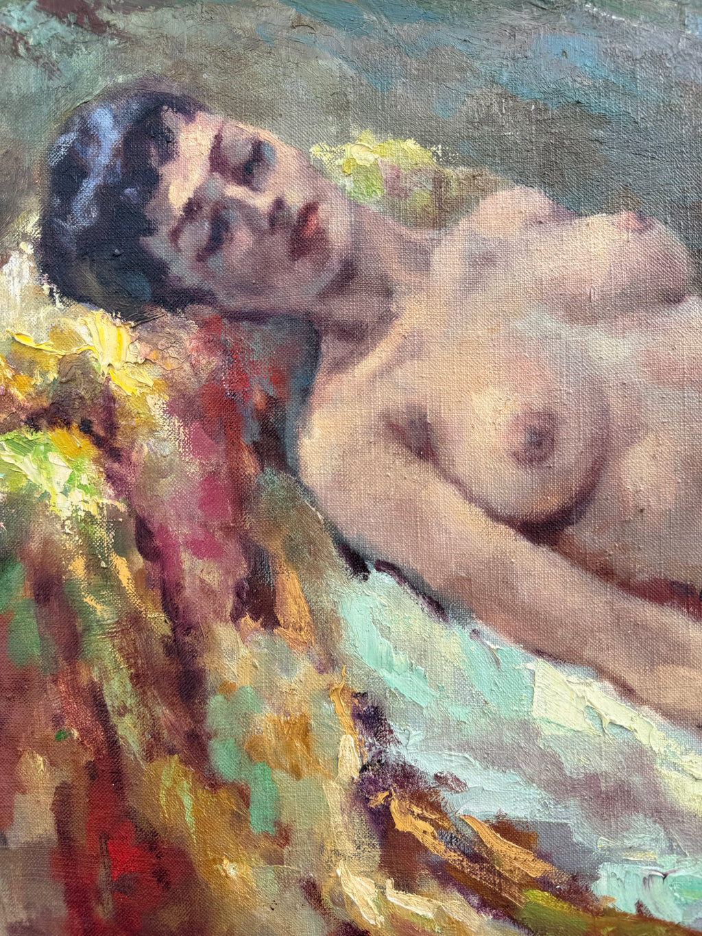 Massis Armen Bahador (Armenian, 1910–1999) Reclining Female, Oil on Canvas