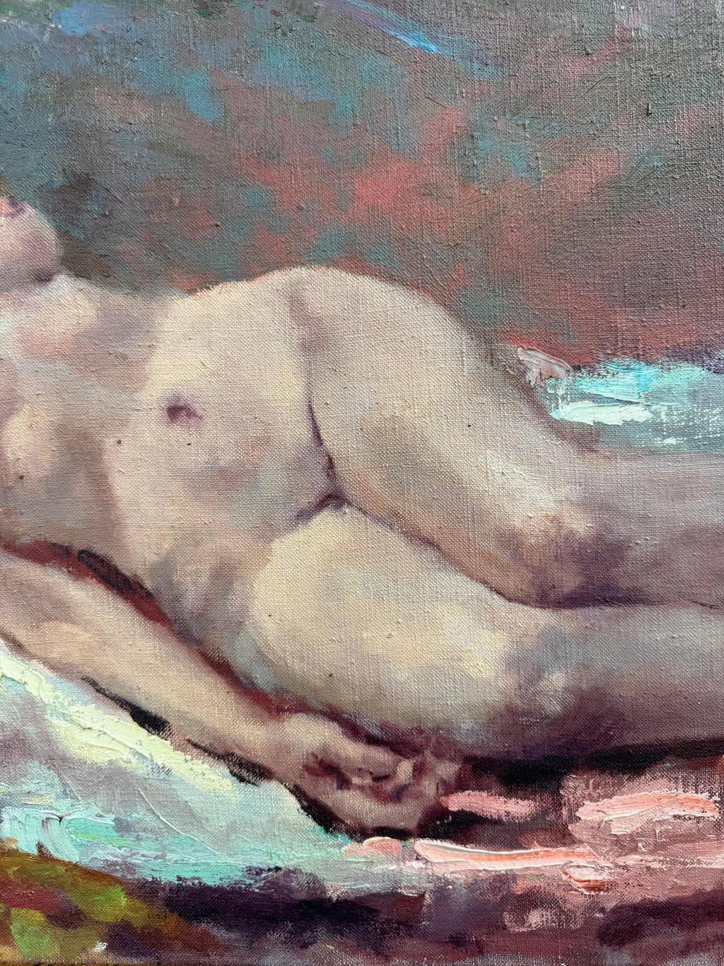Massis Armen Bahador (Armenian, 1910–1999) Reclining Female, Oil on Canvas