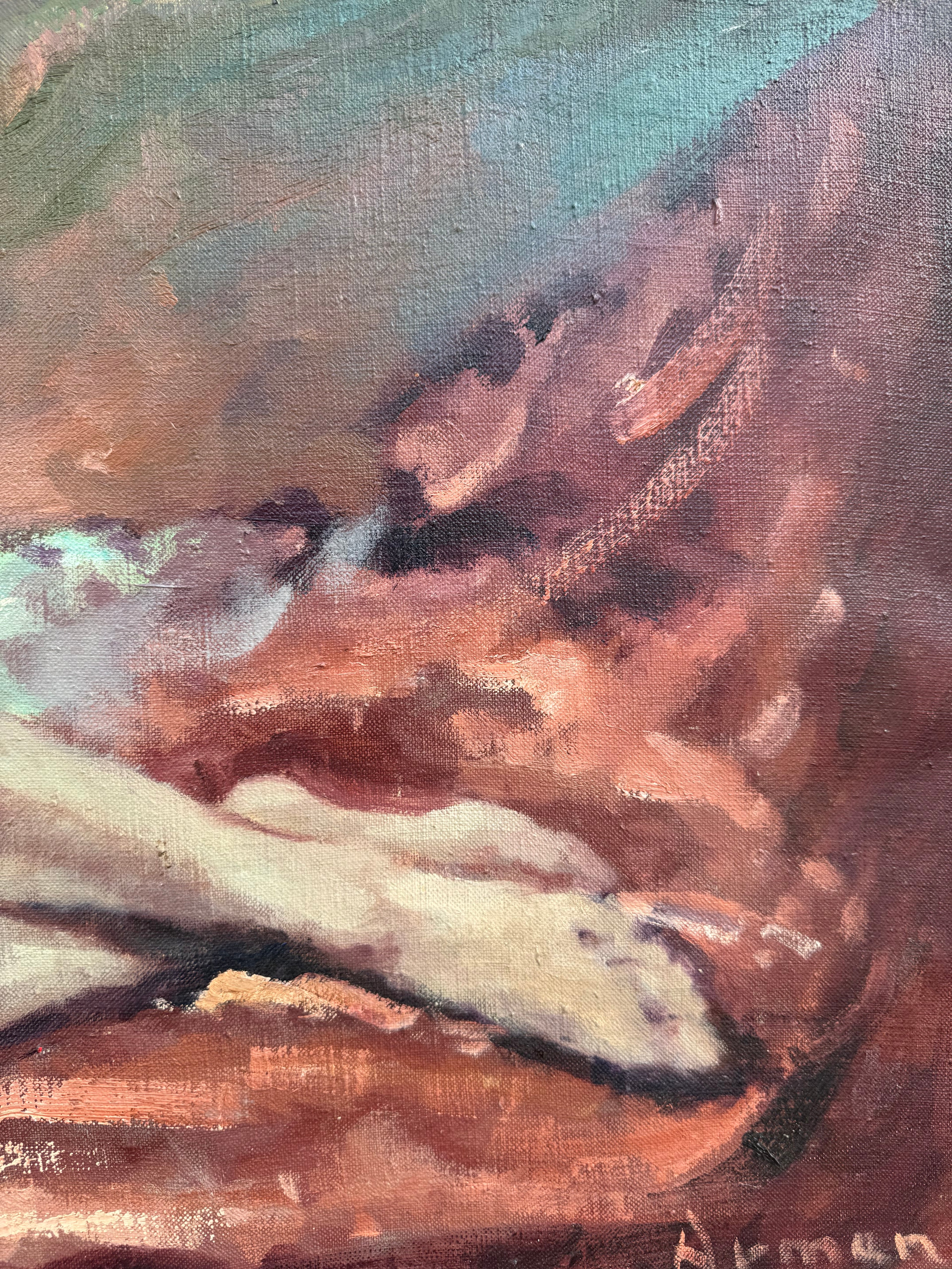 Massis Armen Bahador (Armenian, 1910–1999) Reclining Female, Oil on Canvas
