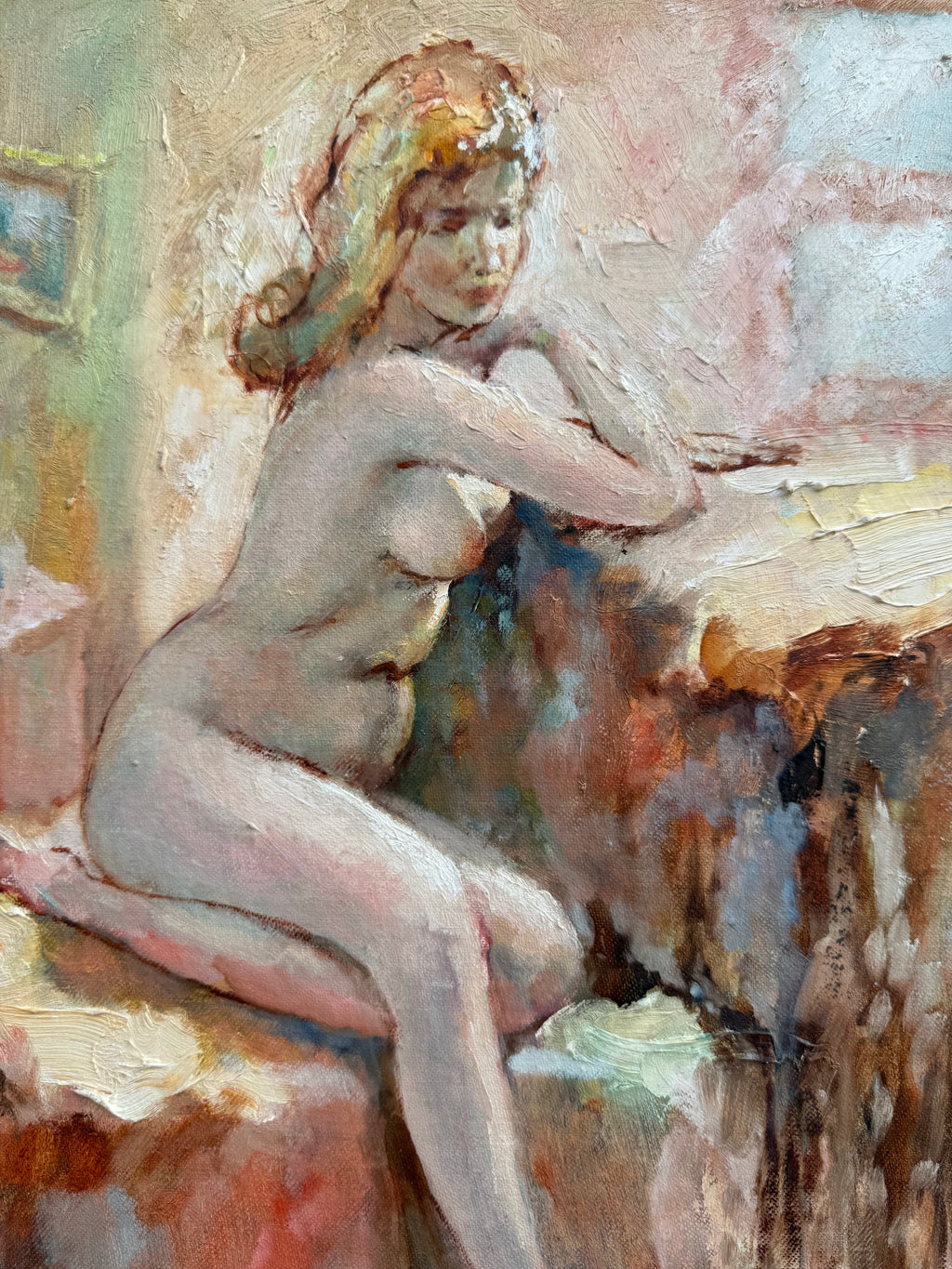 Massis Armen Bahador (Armenian, 1910–1999) Seated Female, Oil on Canvas