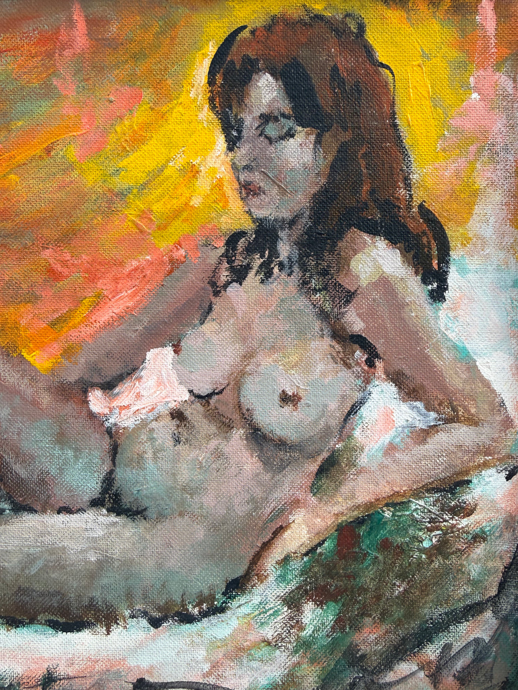 Massis Armen Bahador (Armenian, 1910–1999) Reclining Female. Oil on canvas