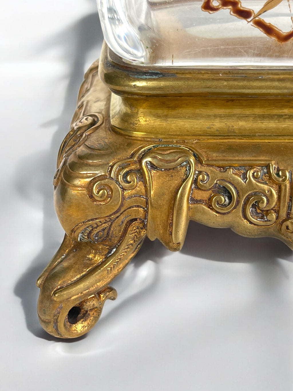 19th Century French Baccarat Chinoiserie Ormolu Mounted Enameled Glass Vase