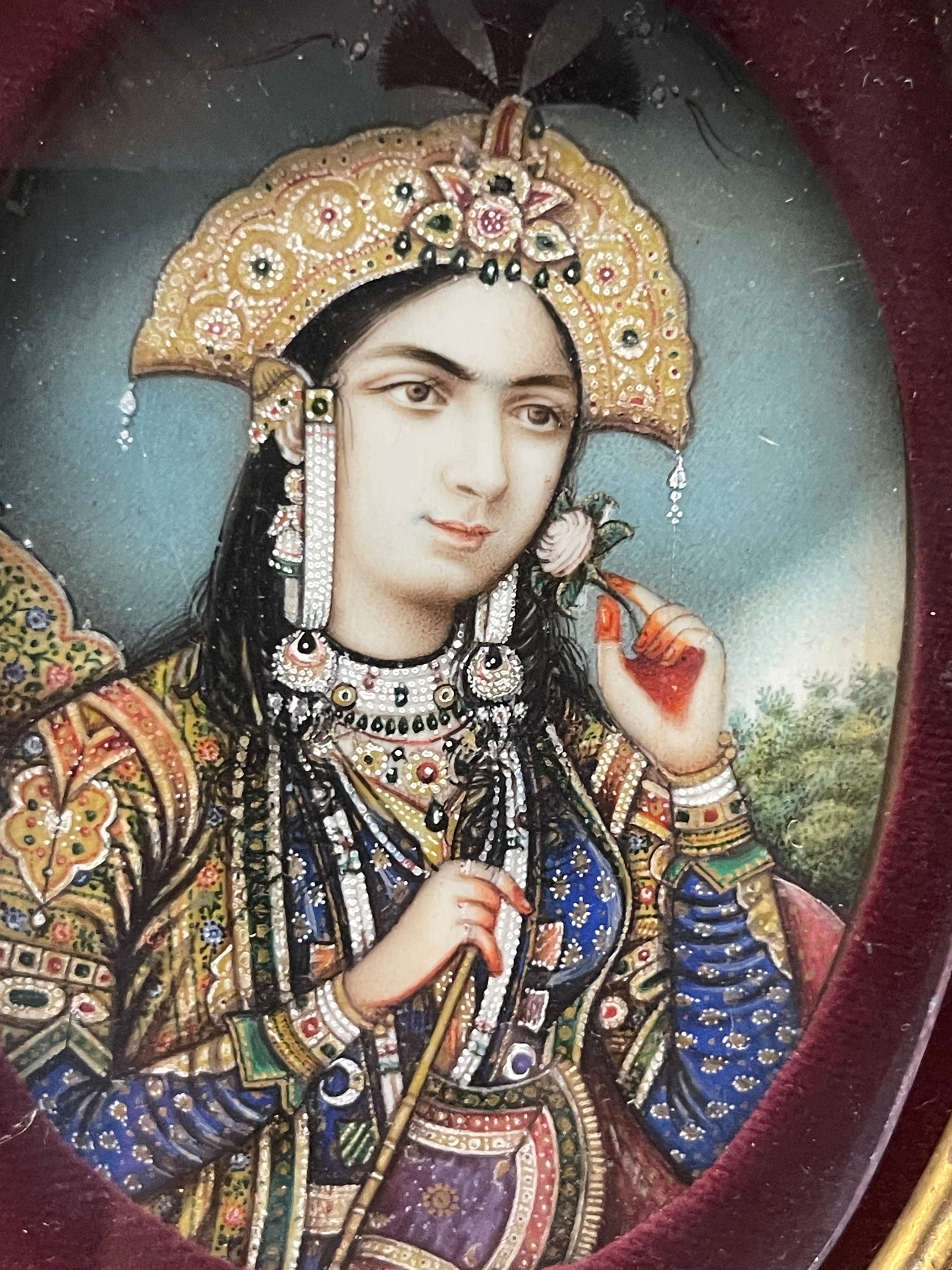 Indian School, 19th Century Framed Portrait of Mumtaz Mahal