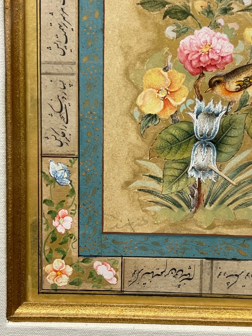 A Pair of Persian Watercolor & Calligraphy Paintings, Signed by the Artist