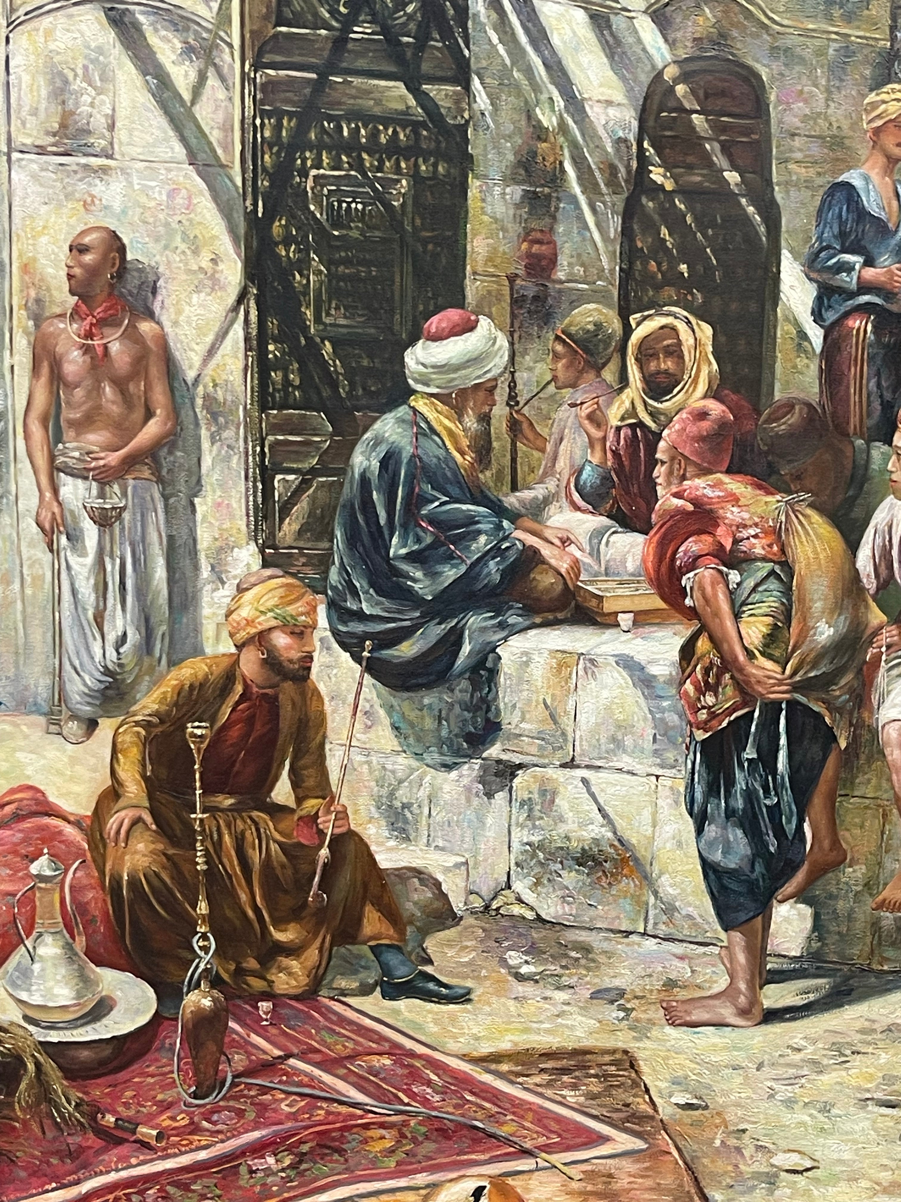 A Very Large Orientalist Oil on Canvas Painting