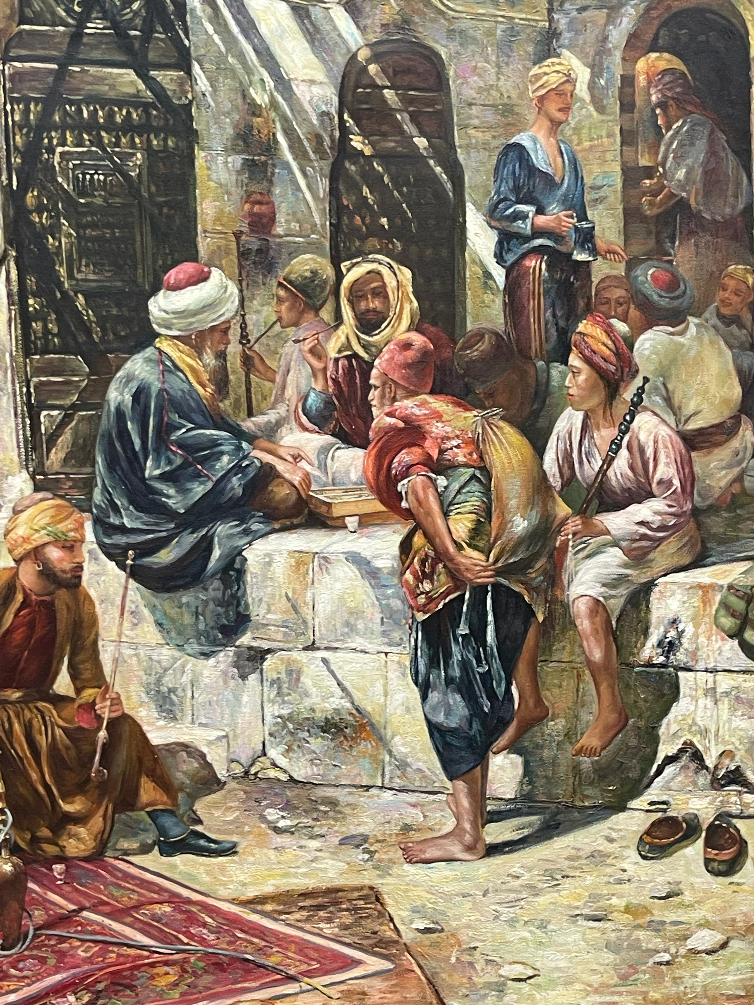 A Very Large Orientalist Oil on Canvas Painting