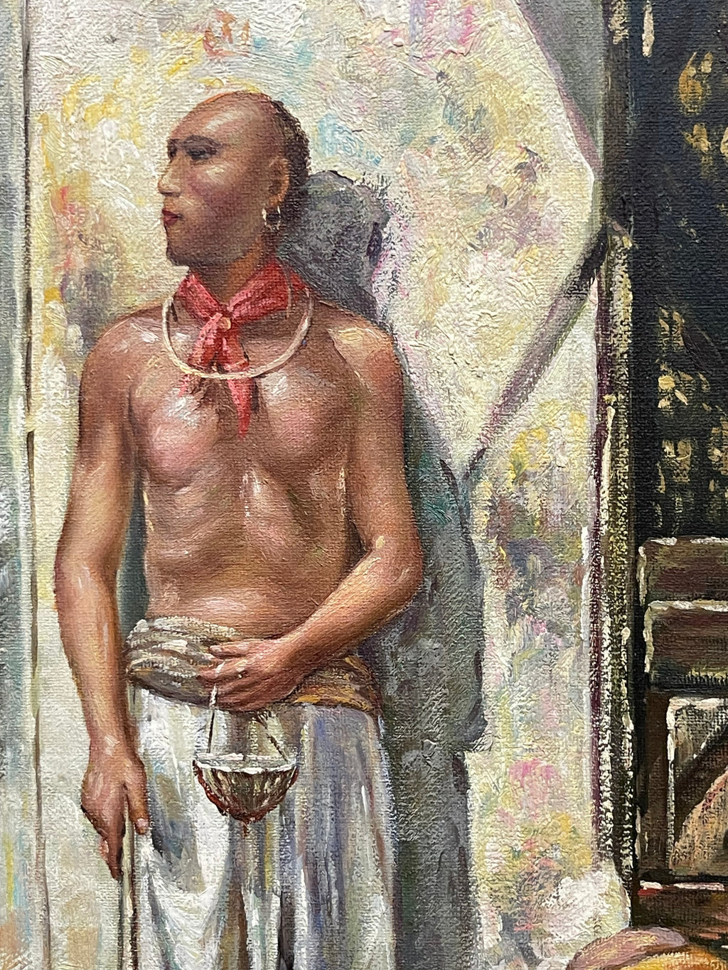 A Very Large Orientalist Oil on Canvas Painting