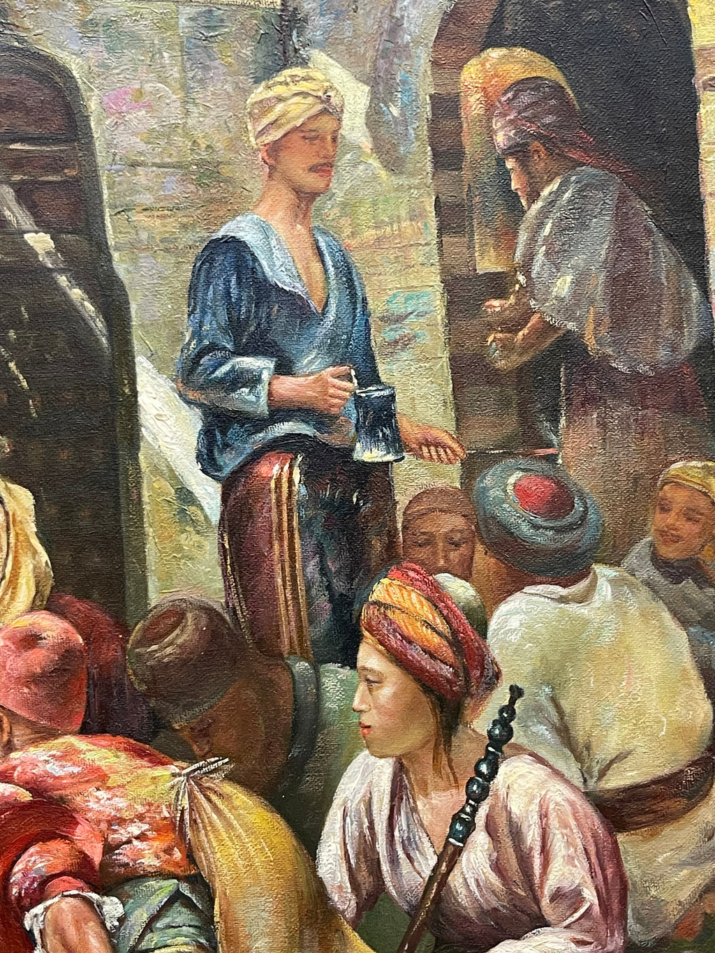 A Very Large Orientalist Oil on Canvas Painting