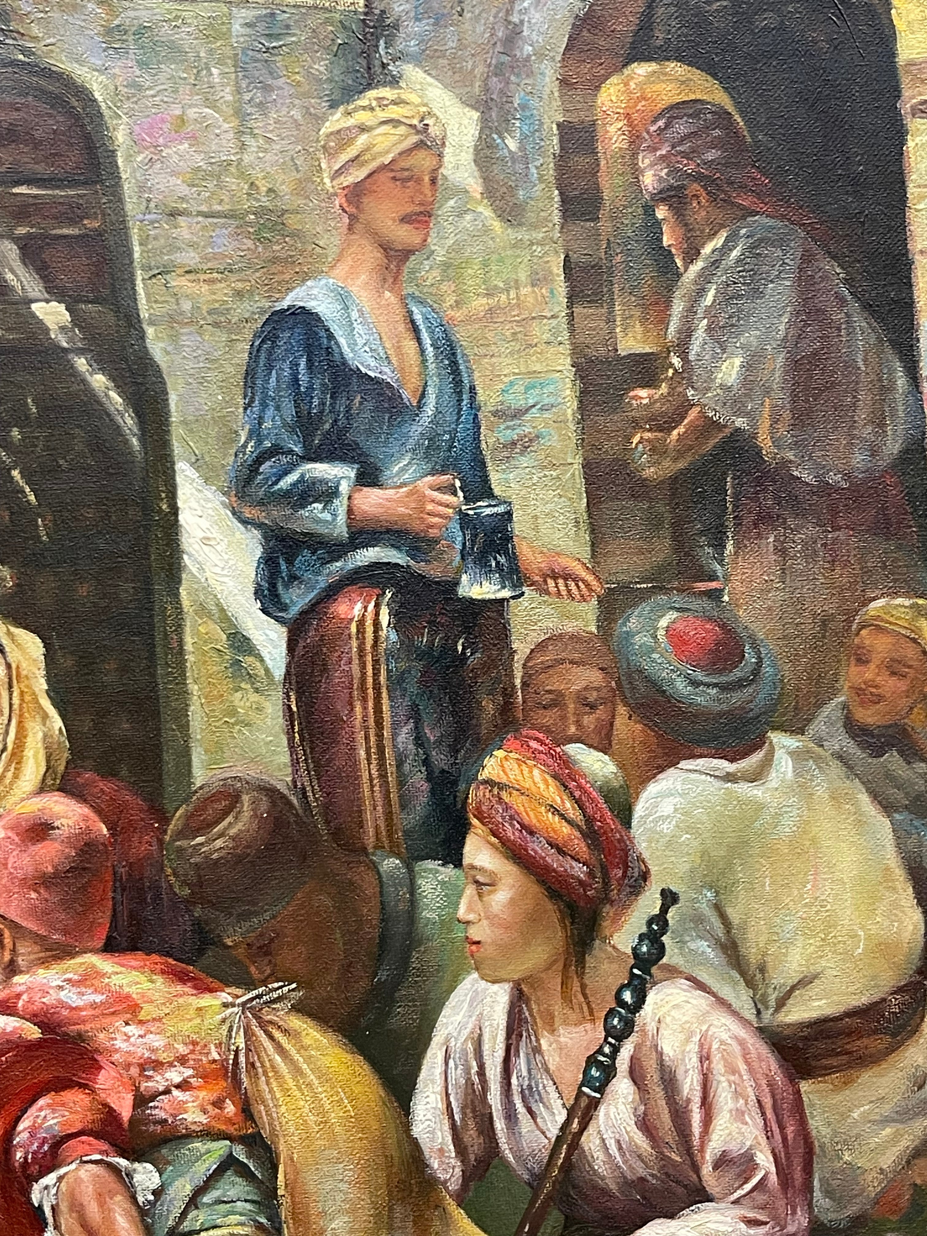 A Very Large Orientalist Oil on Canvas Painting