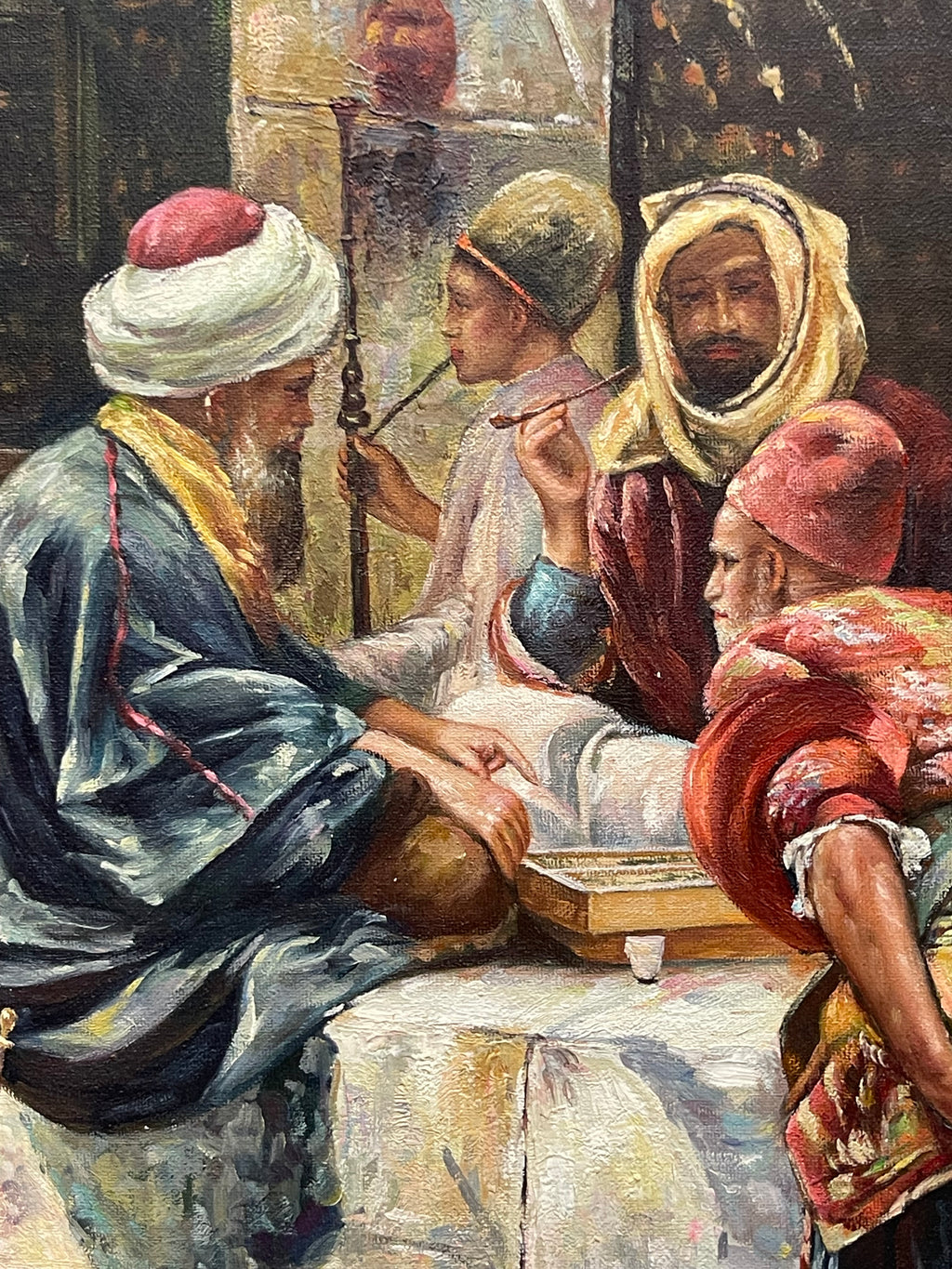 A Very Large Orientalist Oil on Canvas Painting