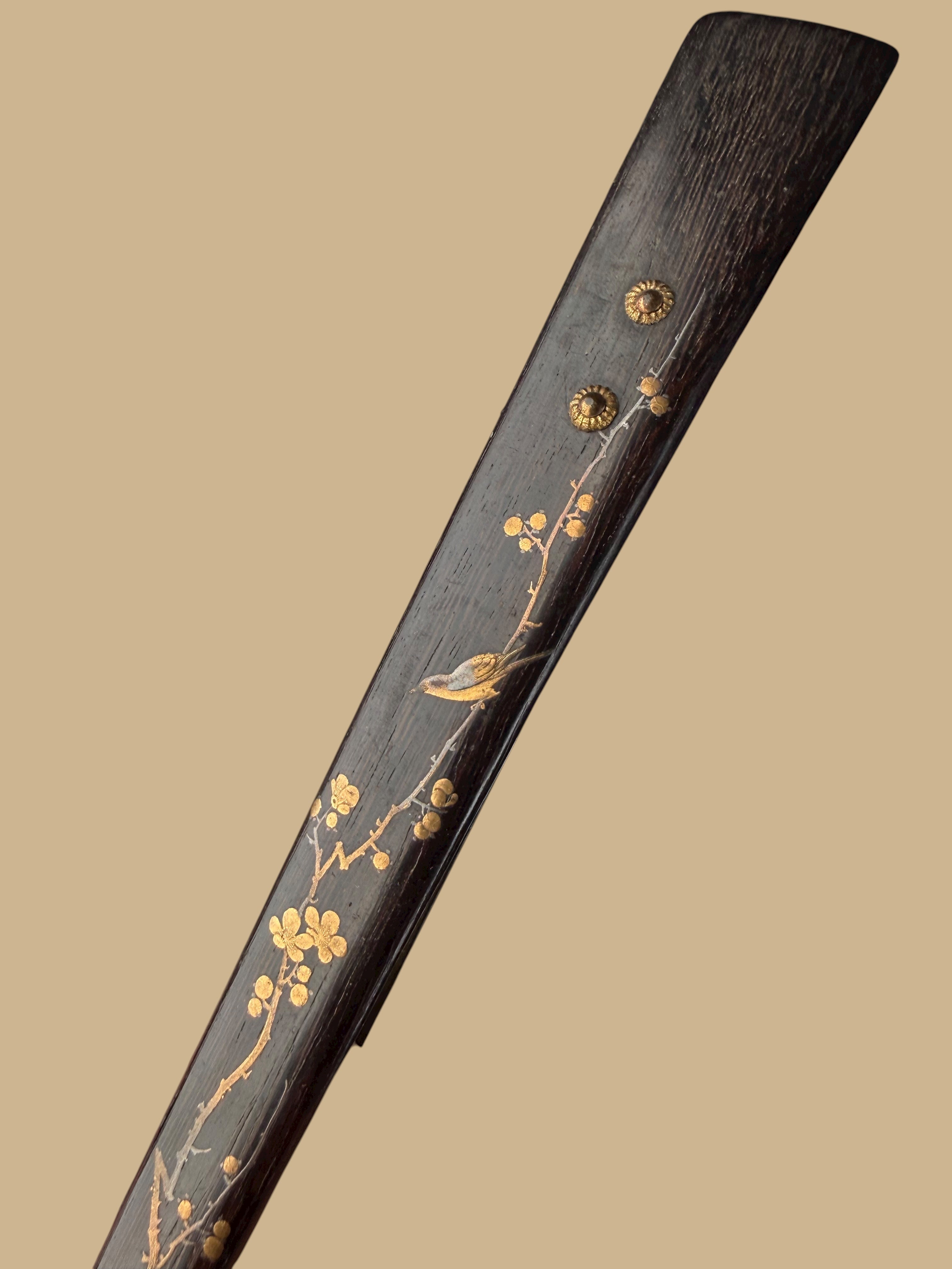 Set Of 4 Japanese Meiji Period Lacquered Hard Wood Scroll Holder