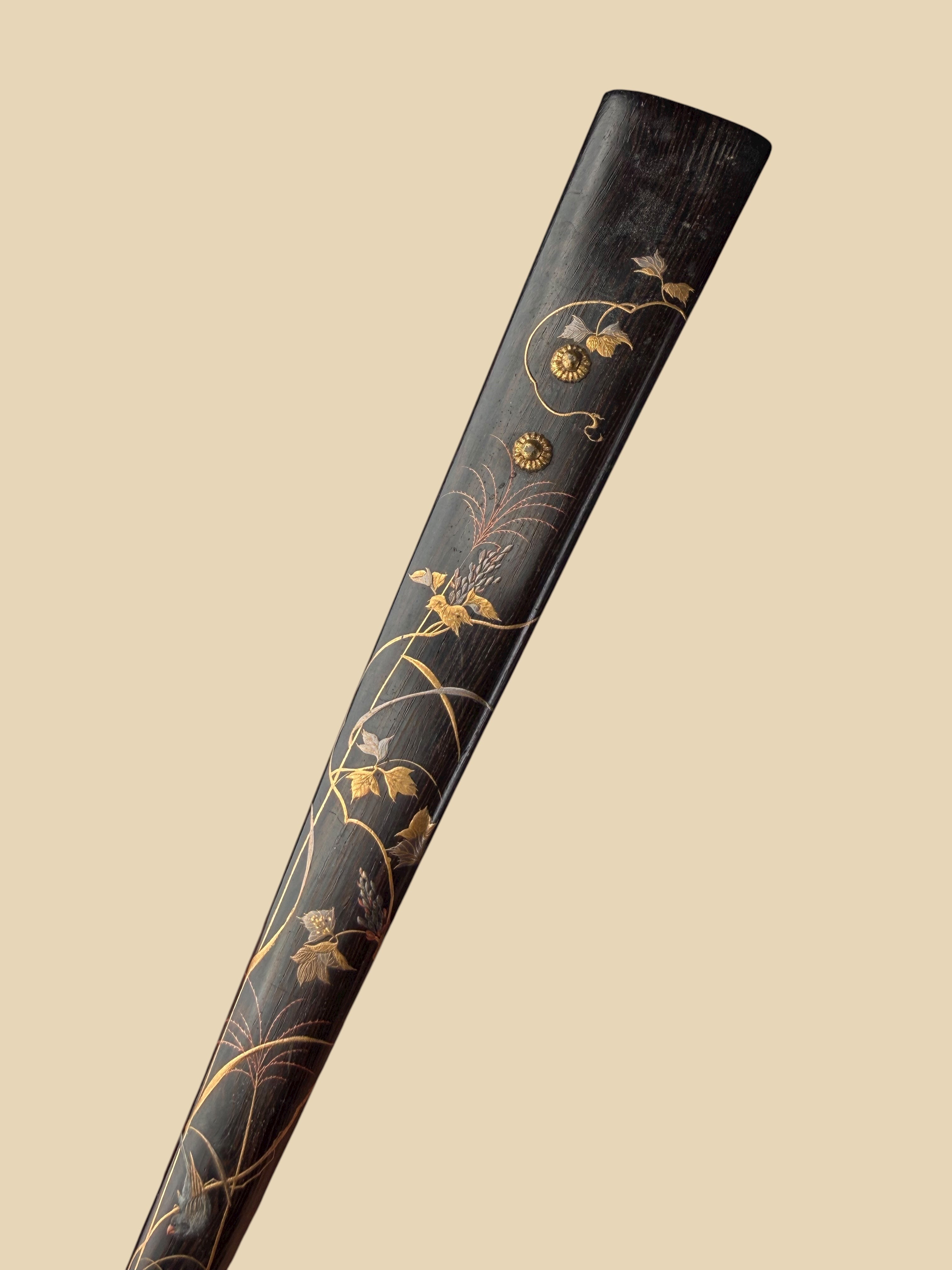 Set Of 4 Japanese Meiji Period Lacquered Hard Wood Scroll Holder