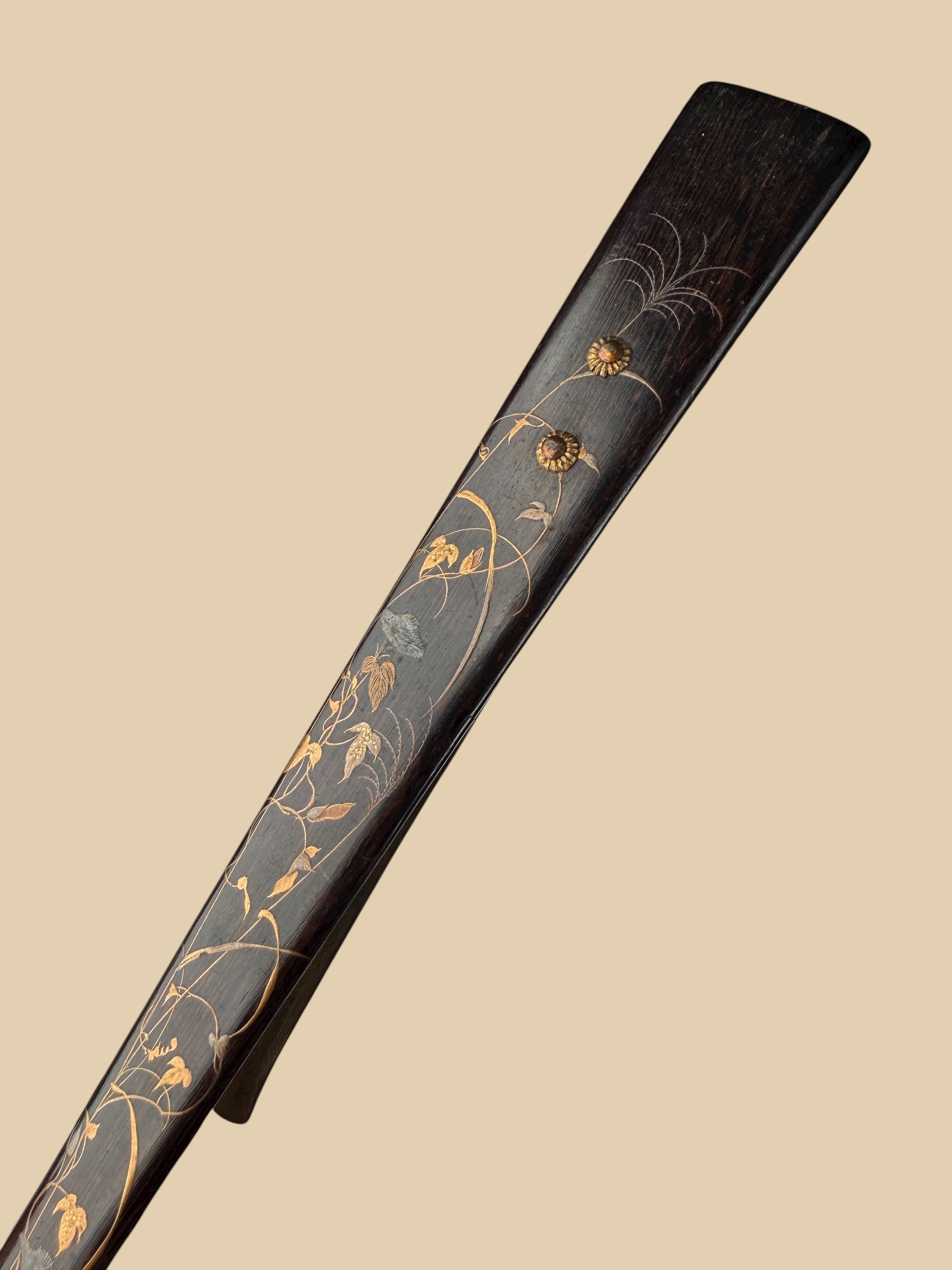 Set Of 4 Japanese Meiji Period Lacquered Hard Wood Scroll Holder