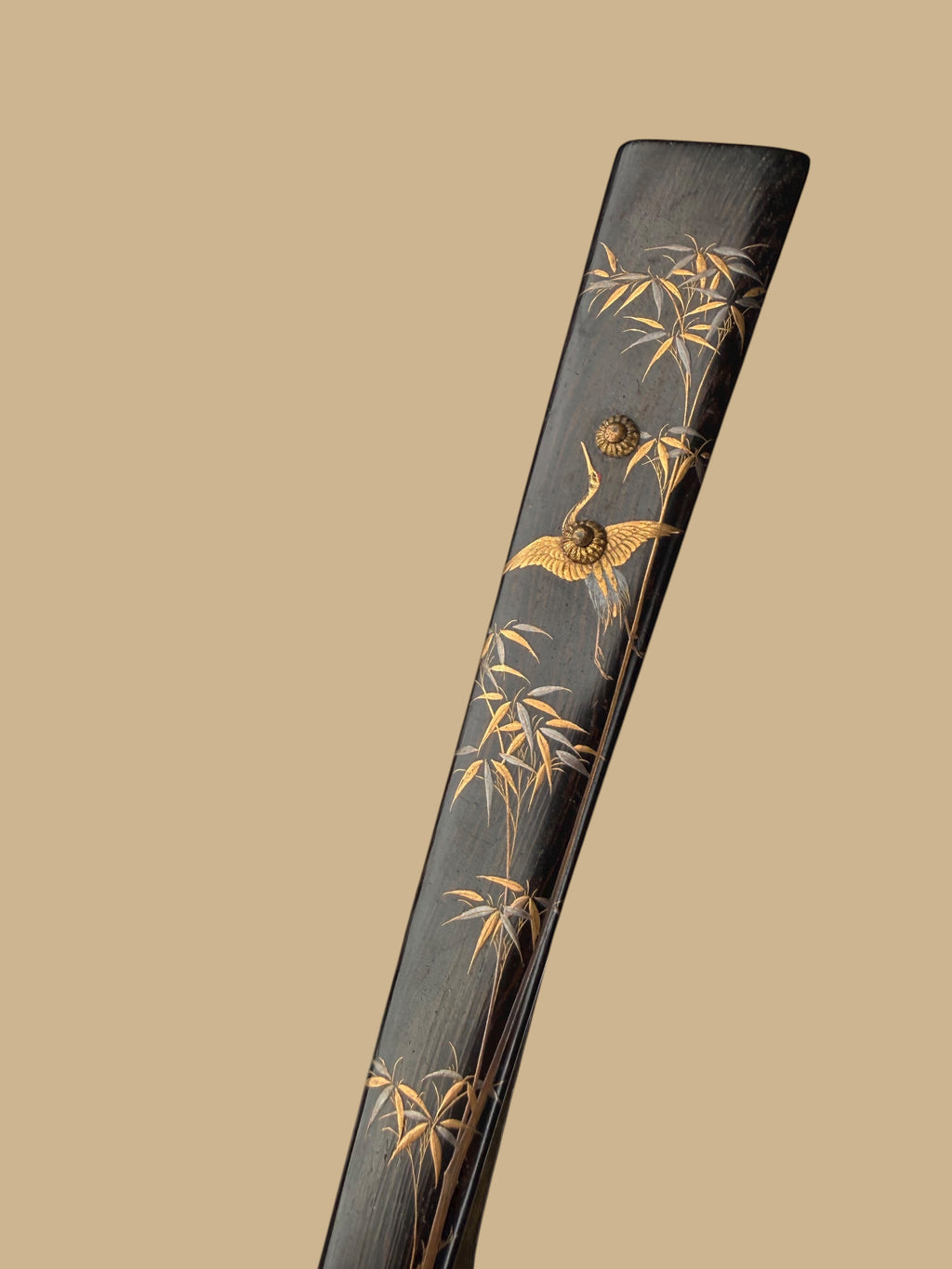 Set Of 4 Japanese Meiji Period Lacquered Hard Wood Scroll Holder