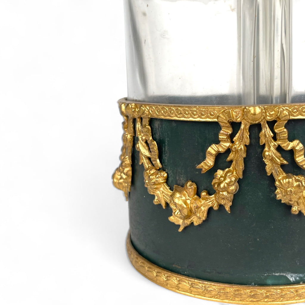 19th French Century Gilt & Patented Bronze & Crystal Perfume Bottles