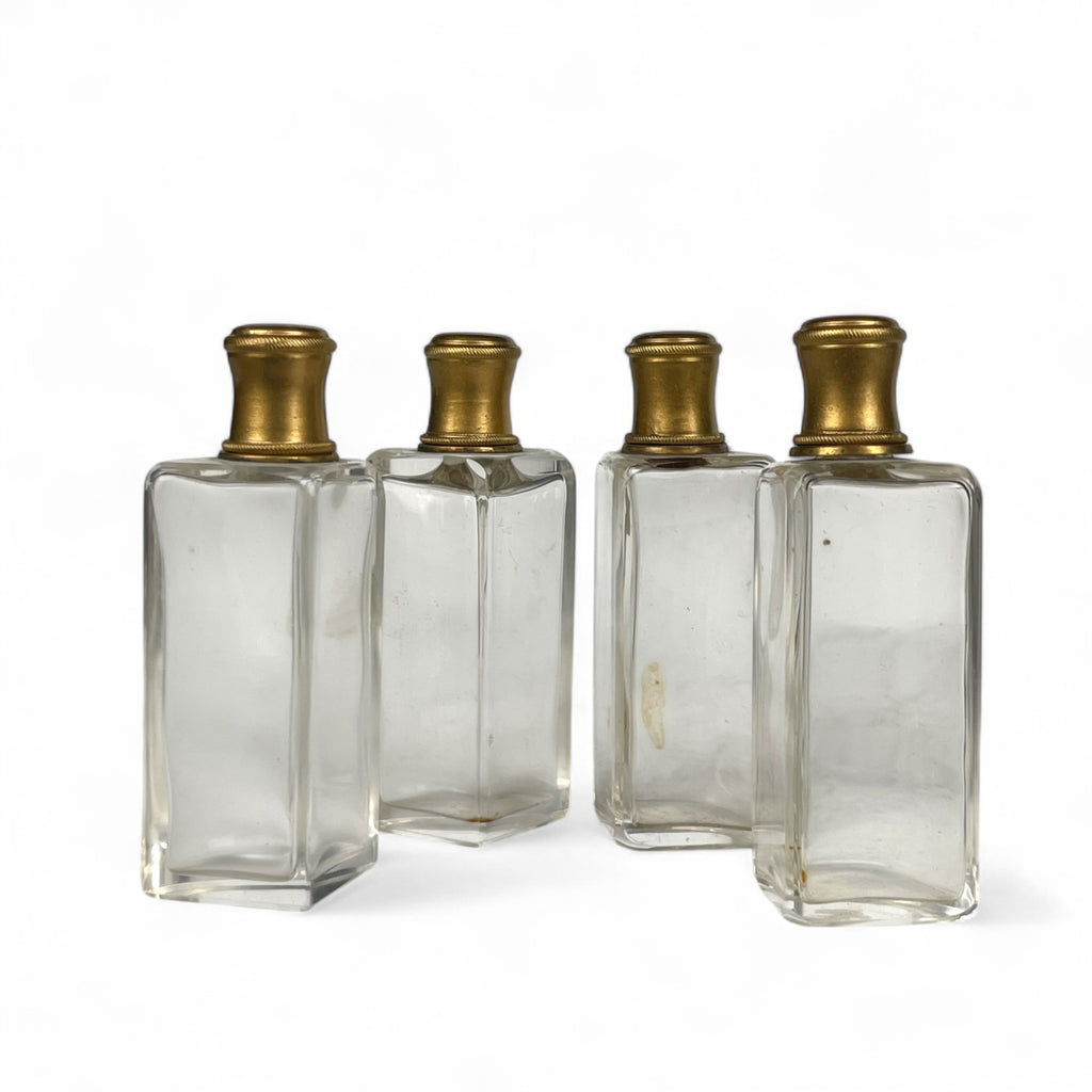 19th French Century Gilt & Patented Bronze & Crystal Perfume Bottles