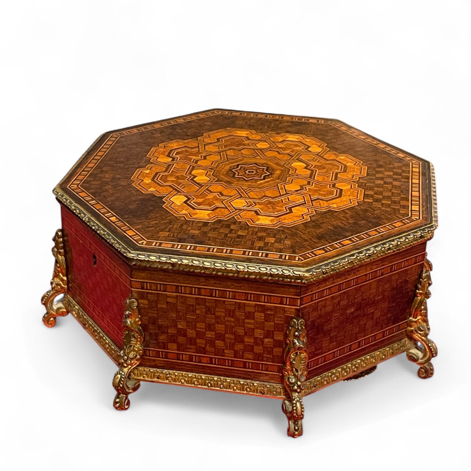 A 19th Century French Ormolu Mounted Parquetry Jewelry Box By Maison Boissier
