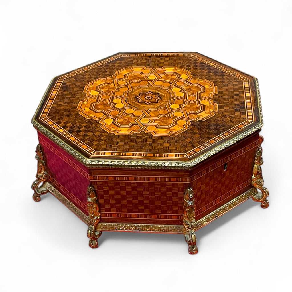 A 19th Century French Ormolu Mounted Parquetry Jewelry Box By Maison Boissier