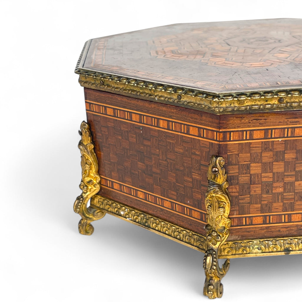 A 19th Century French Ormolu Mounted Parquetry Jewelry Box By Maison Boissier