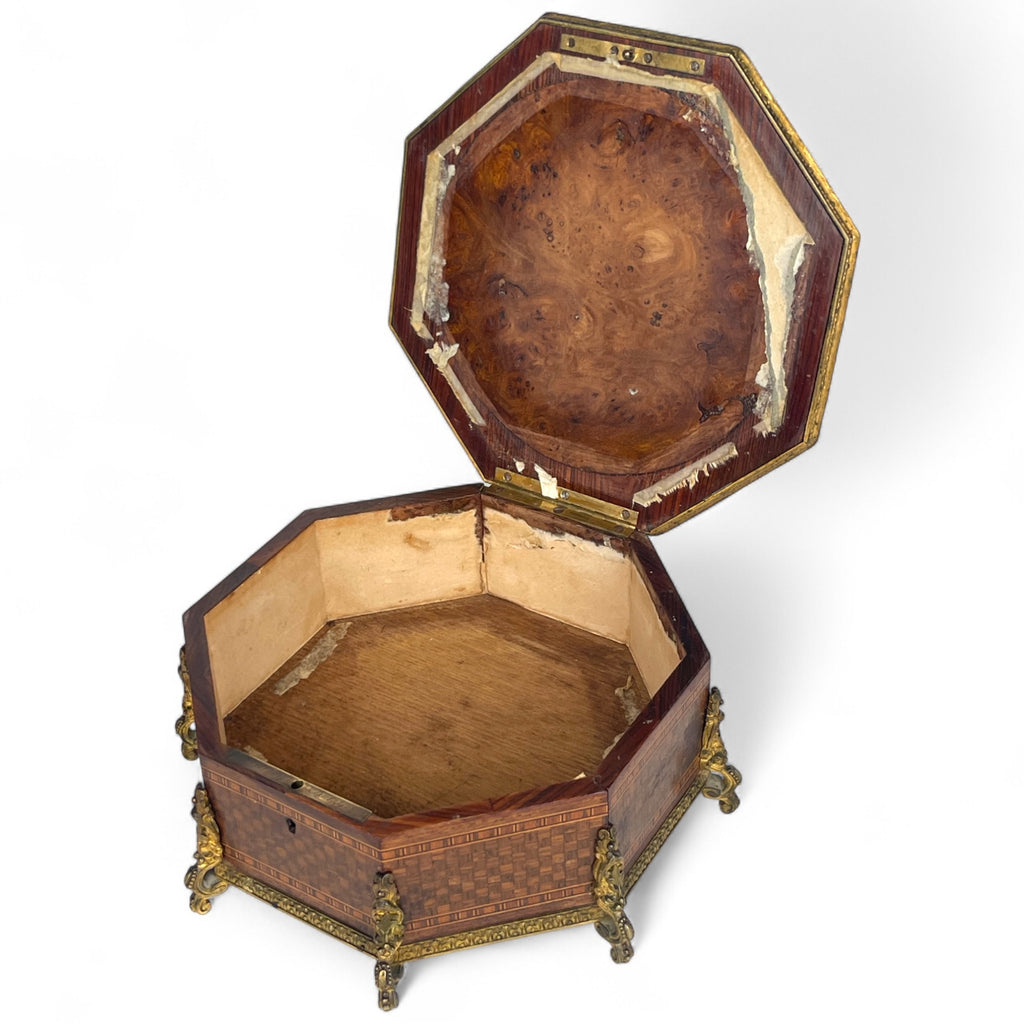 A 19th Century French Ormolu Mounted Parquetry Jewelry Box By Maison Boissier