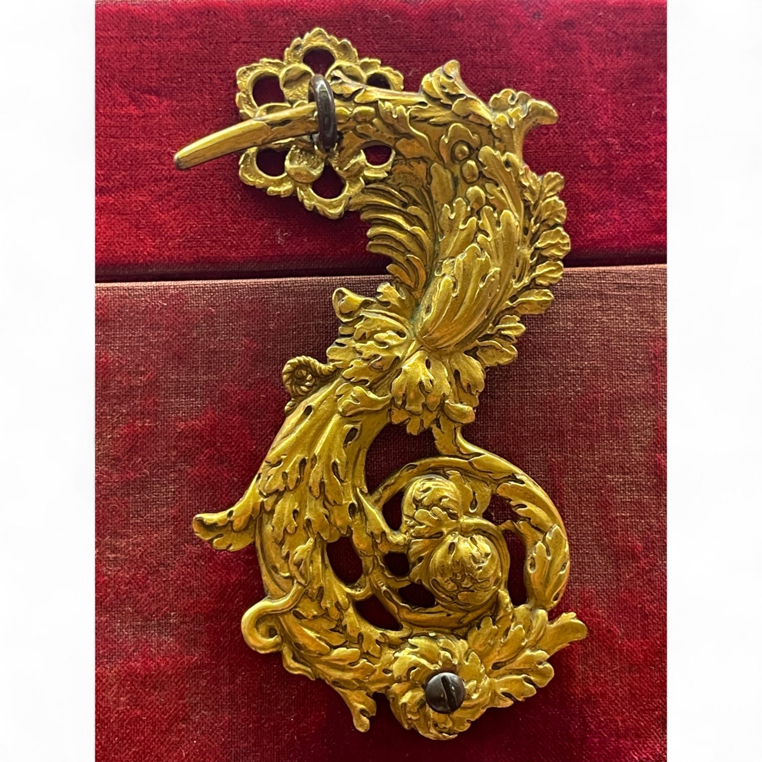 19th Century American E. F. Caldwell & Co Ormolu Mounted Velvet Wooden Box