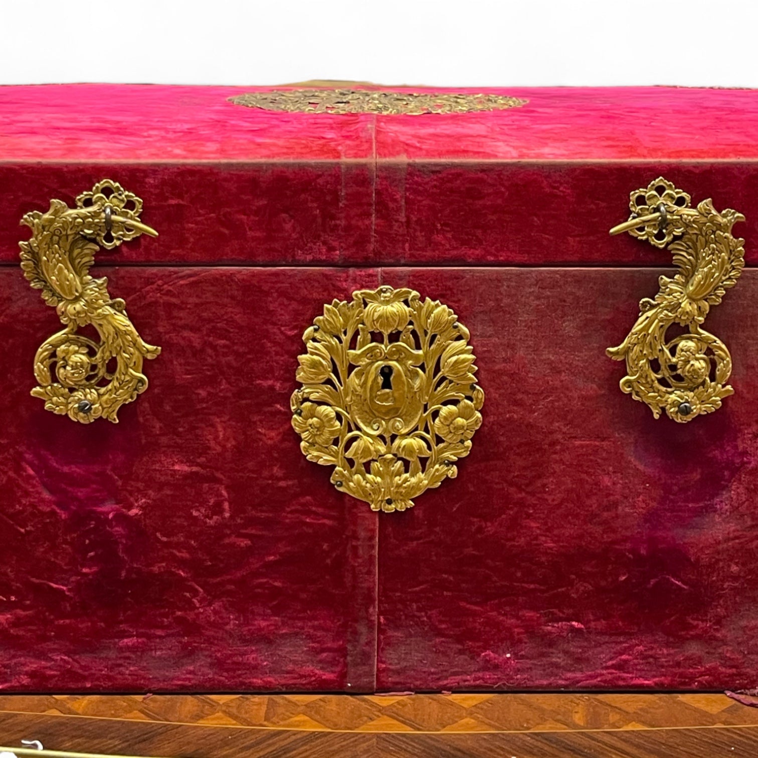 19th Century American E. F. Caldwell & Co Ormolu Mounted Velvet Wooden Box