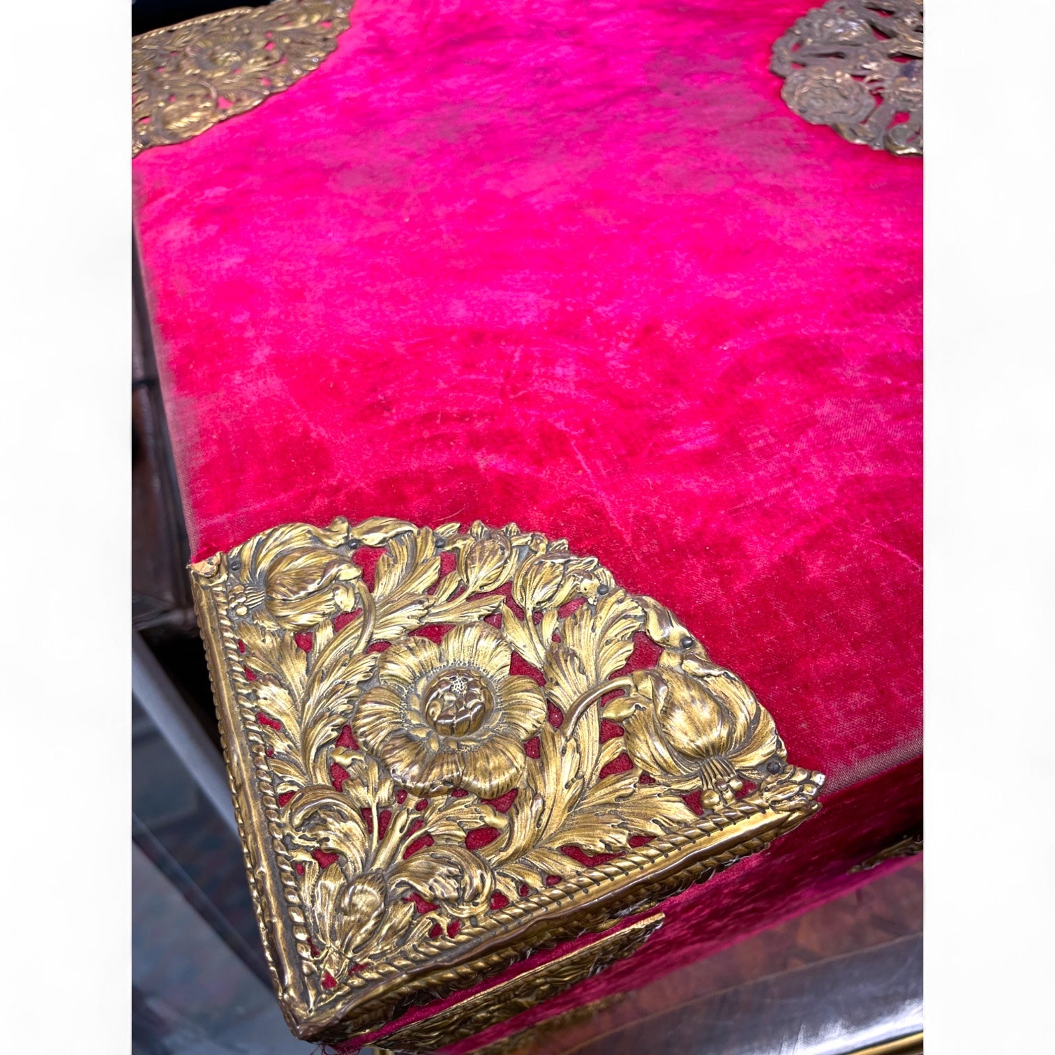 19th Century American E. F. Caldwell & Co Ormolu Mounted Velvet Wooden Box