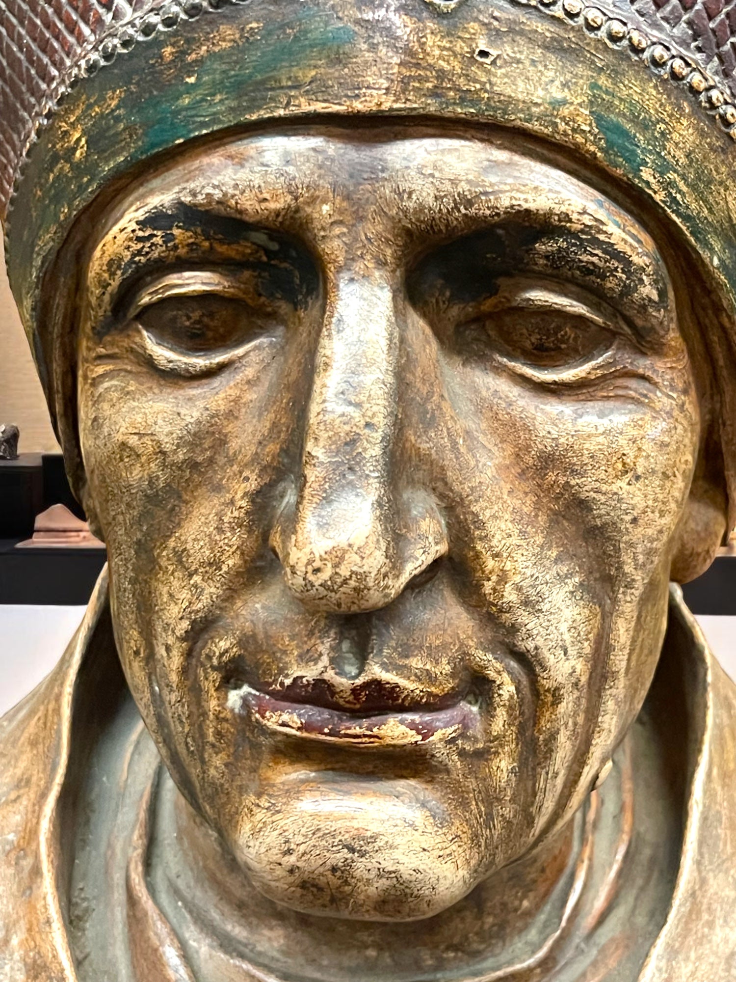 18-19th Century Terra Cotta Bust Sculpture of a Bishop Sealed With Wax Seal