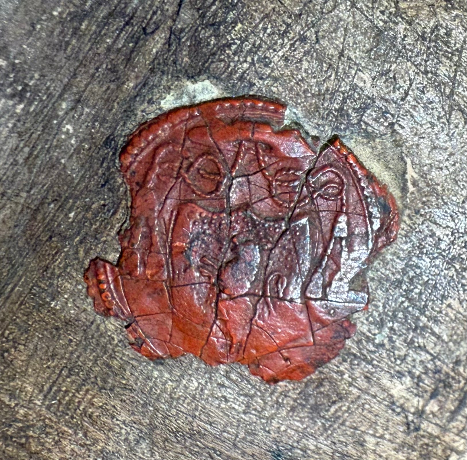 18-19th Century Terra Cotta Bust Sculpture of a Bishop Sealed With Wax Seal