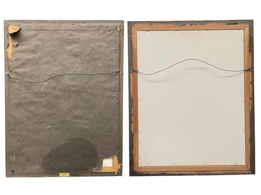 A Pair of Large Abstract Watercolor Paintings of a Nude Couple