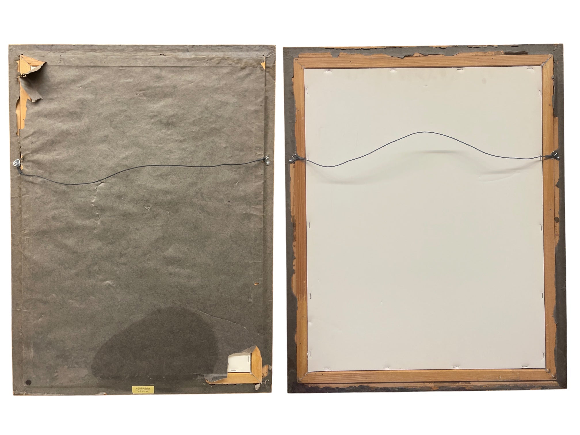 A Pair of Large Abstract Watercolor Paintings of a Nude Couple