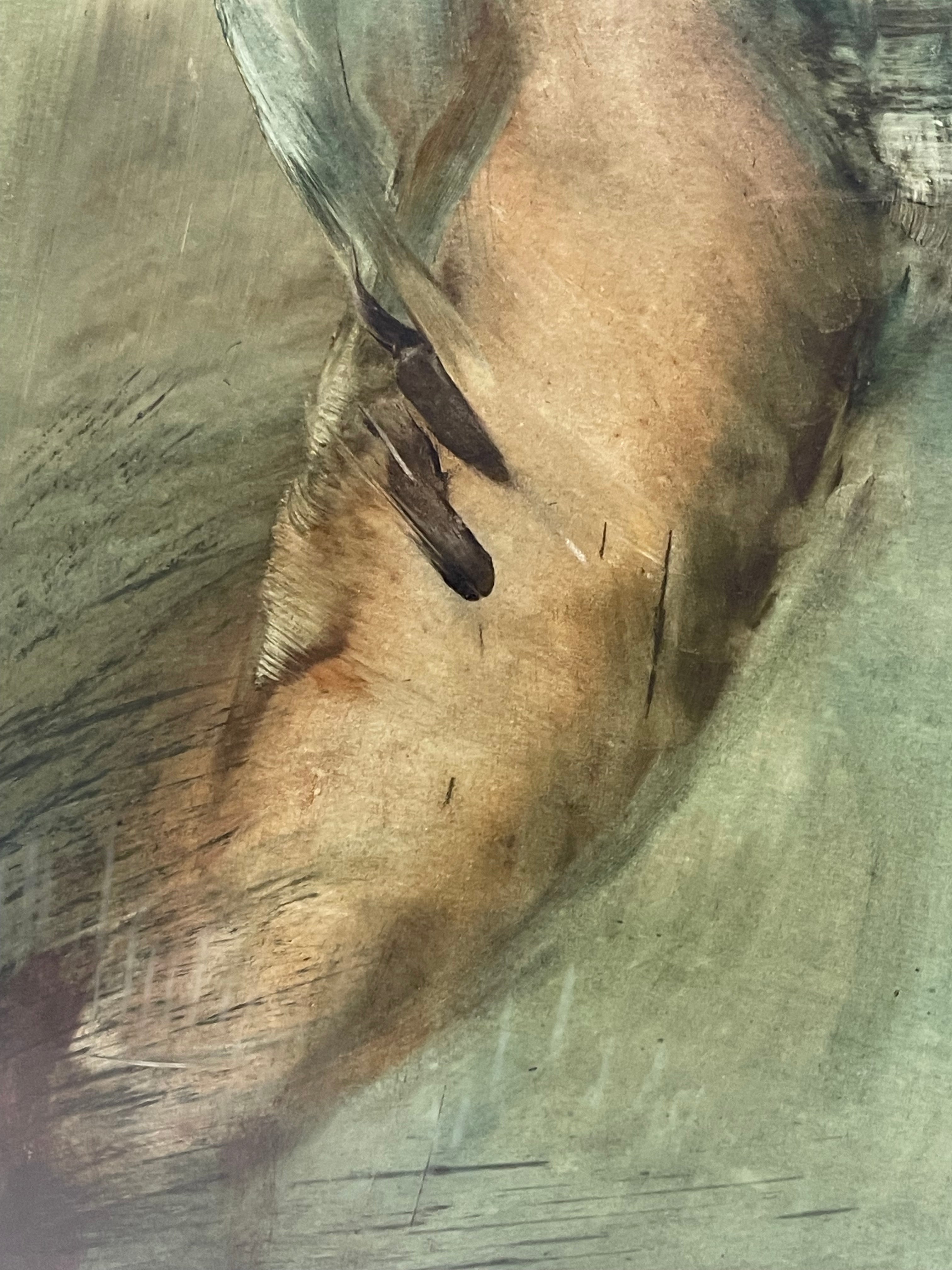 A Pair of Large Abstract Watercolor Paintings of a Nude Couple