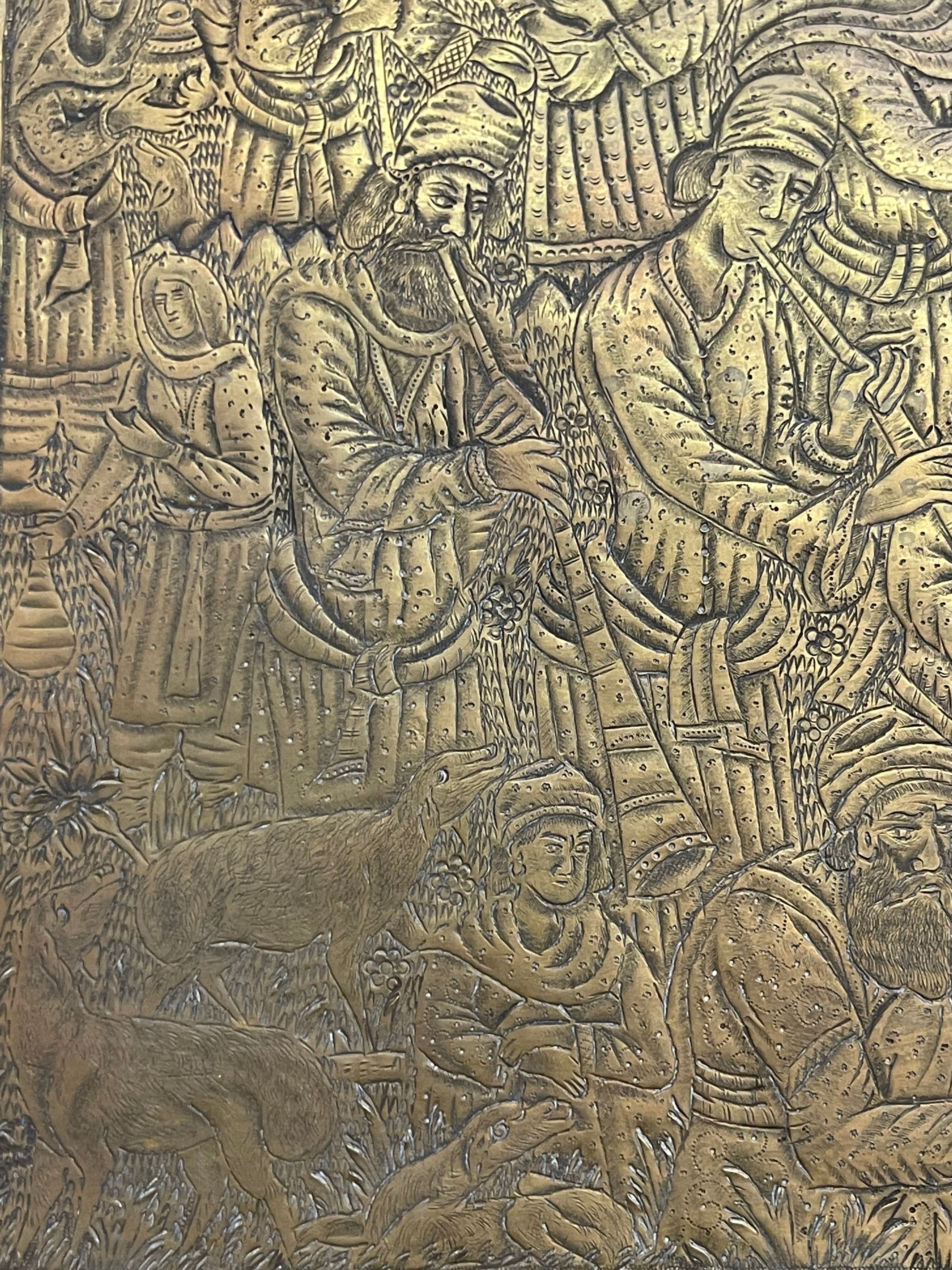 20th Century Persian Handmade Brass Tray