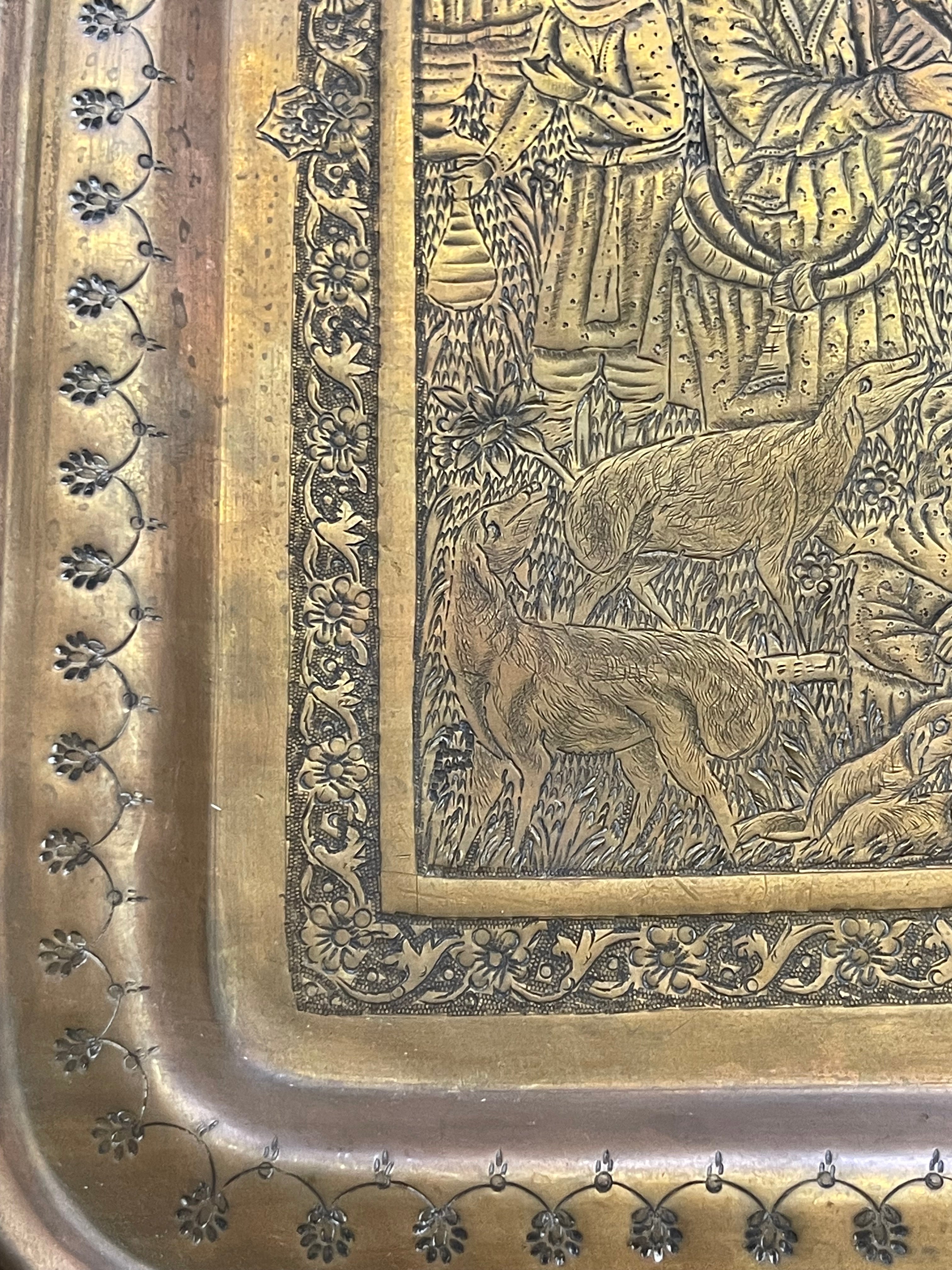20th Century Persian Handmade Brass Tray