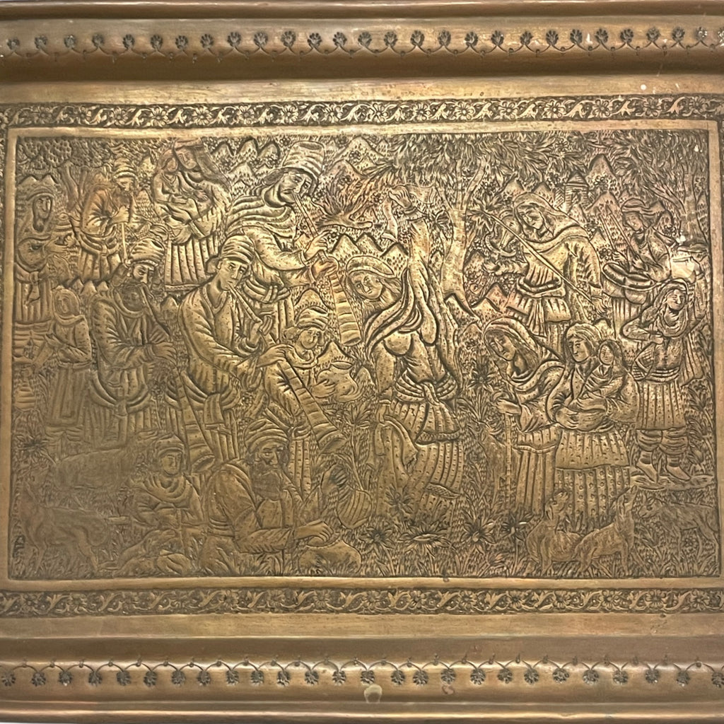 20th Century Persian Handmade Brass Tray