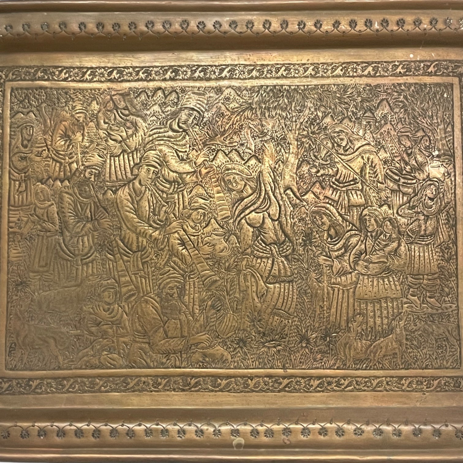 20th Century Persian Handmade Brass Tray