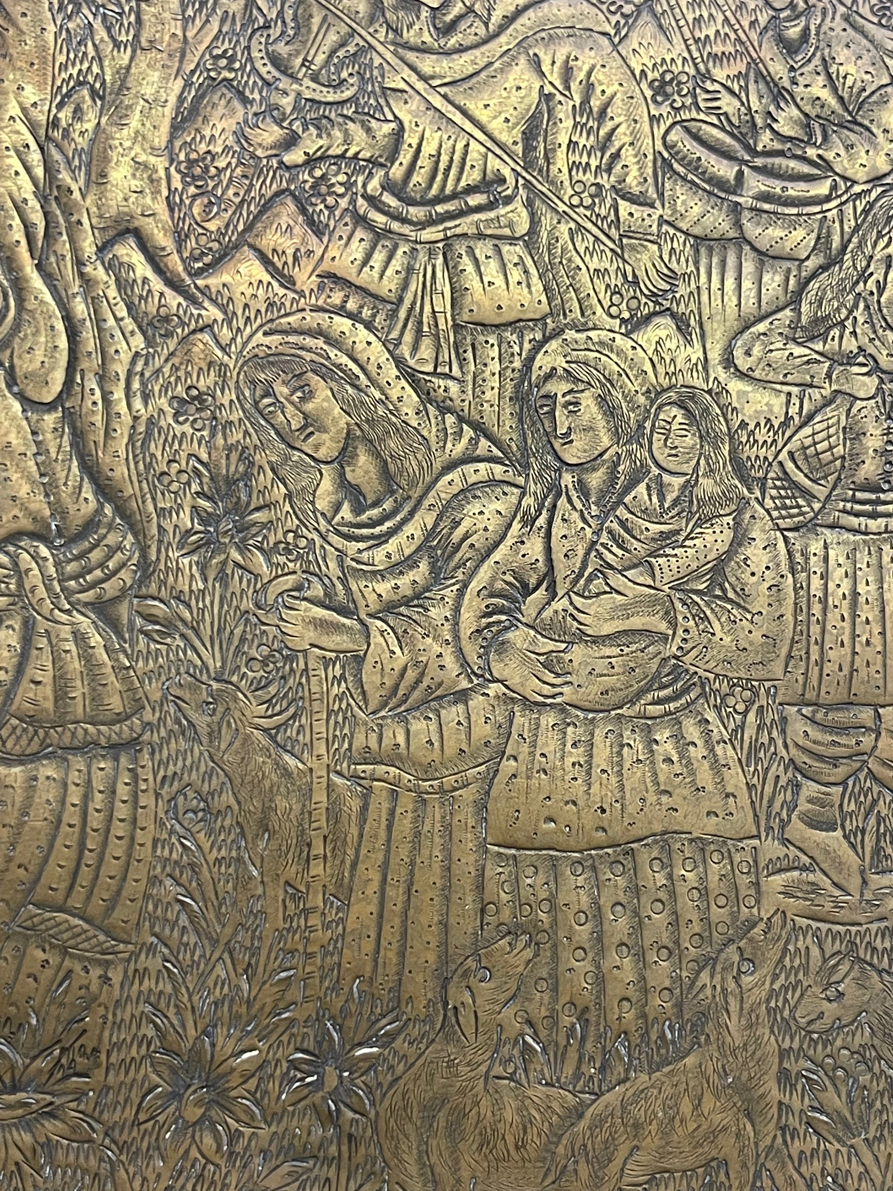 20th Century Persian Handmade Brass Tray