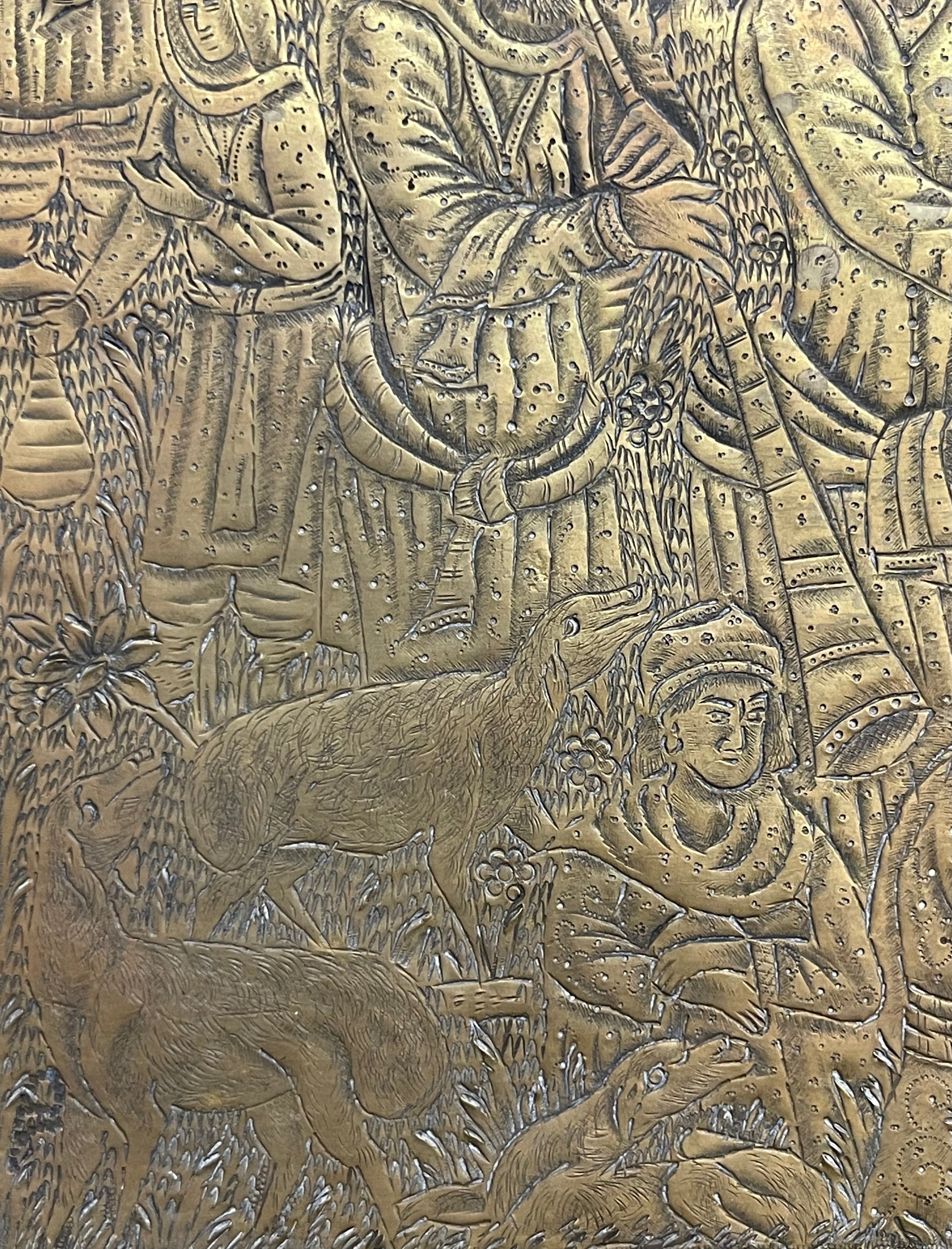 20th Century Persian Handmade Brass Tray