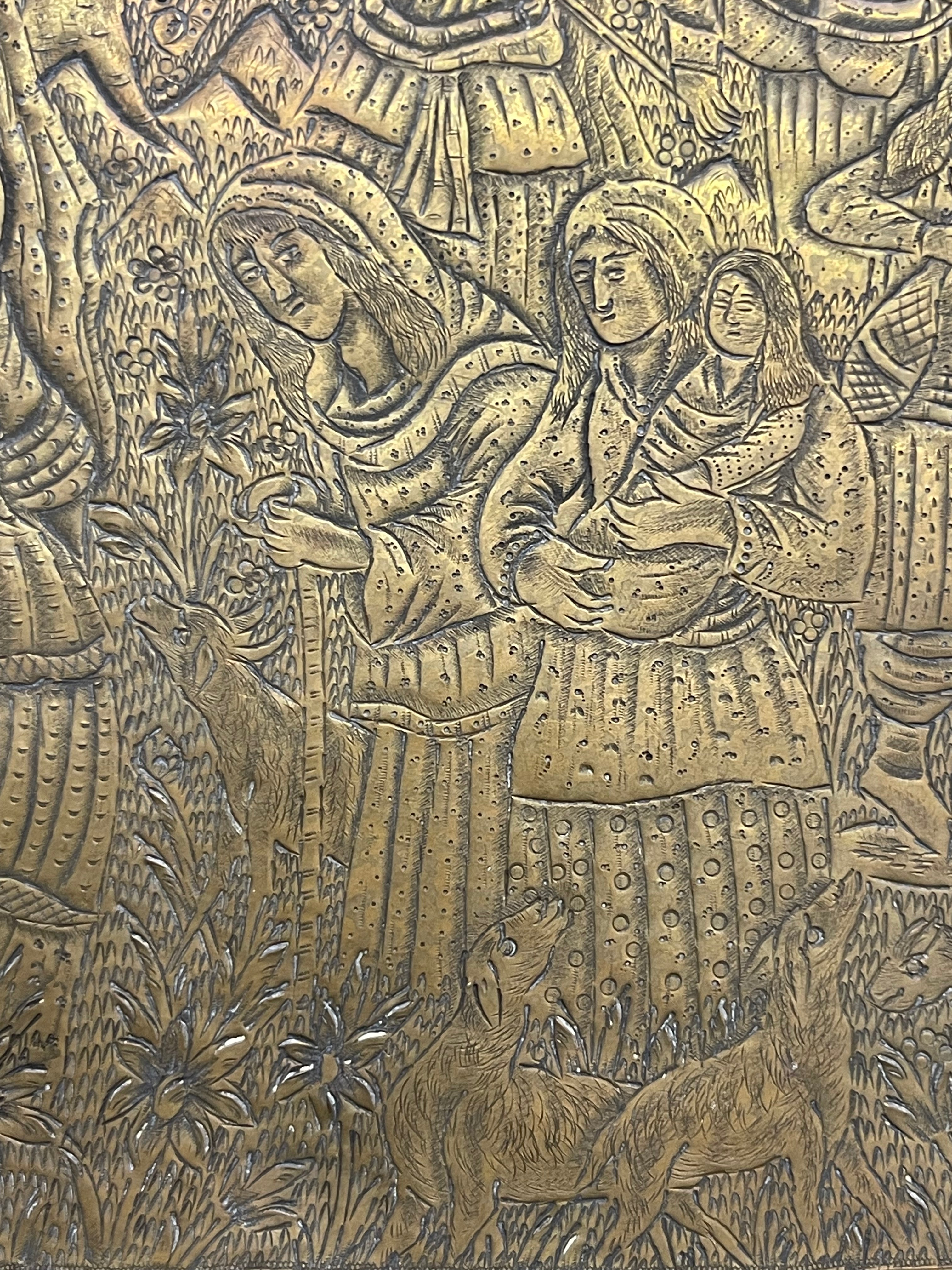 20th Century Persian Handmade Brass Tray