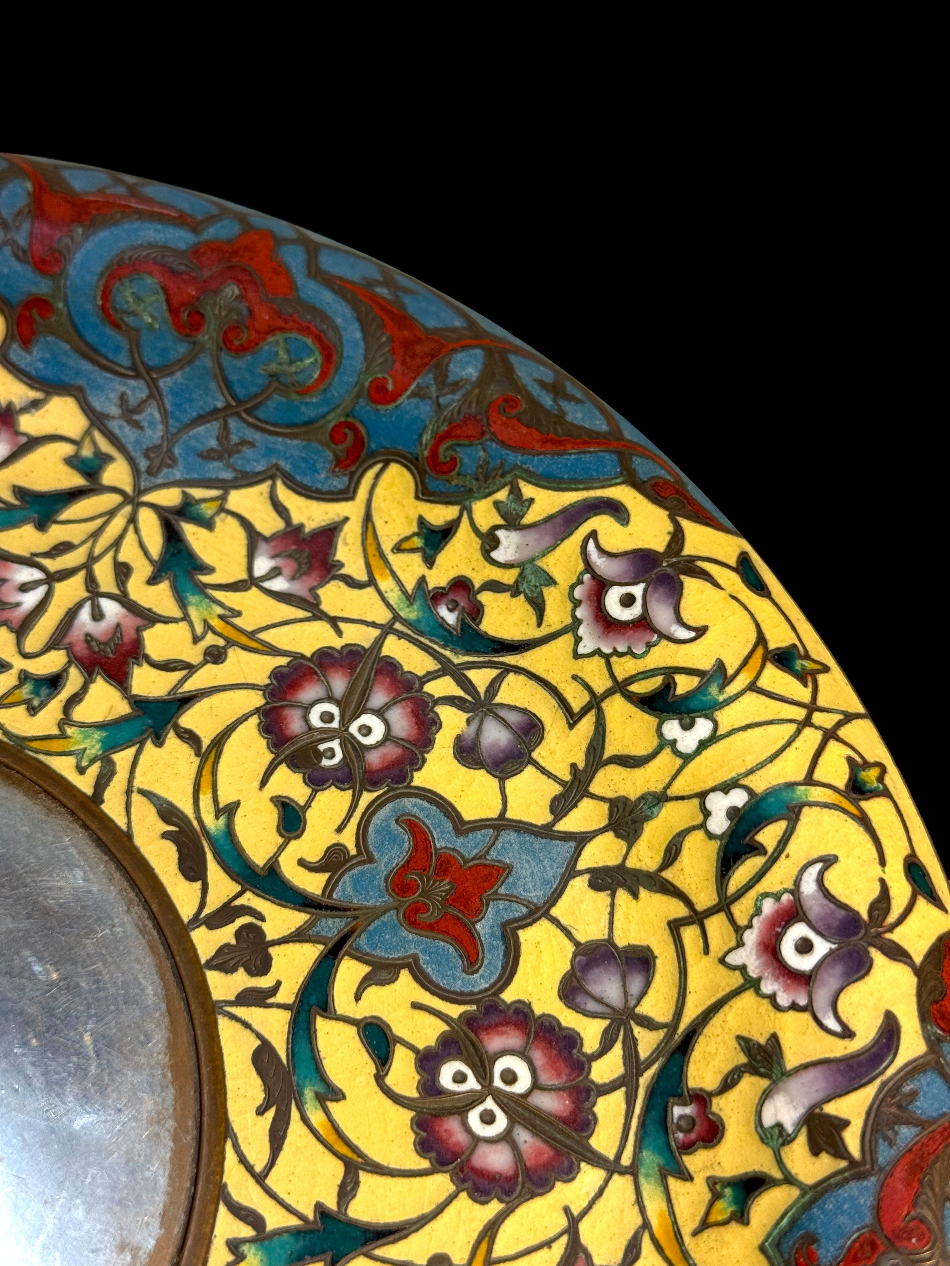 A Large 19th Century. French Champleve Enamel and Bronze Vase By Barbedienne