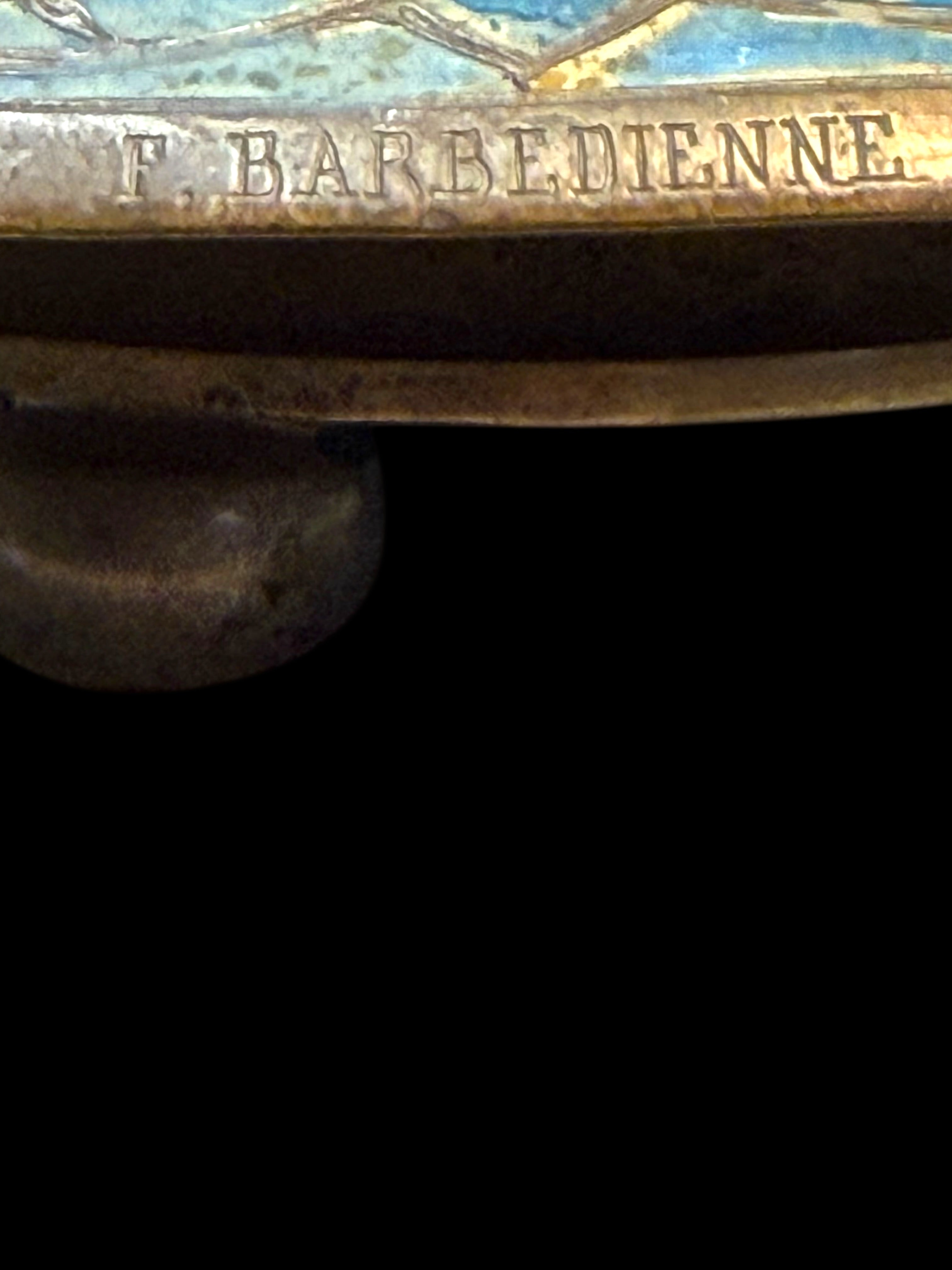 A Large 19th Century. French Champleve Enamel and Bronze Vase By Barbedienne