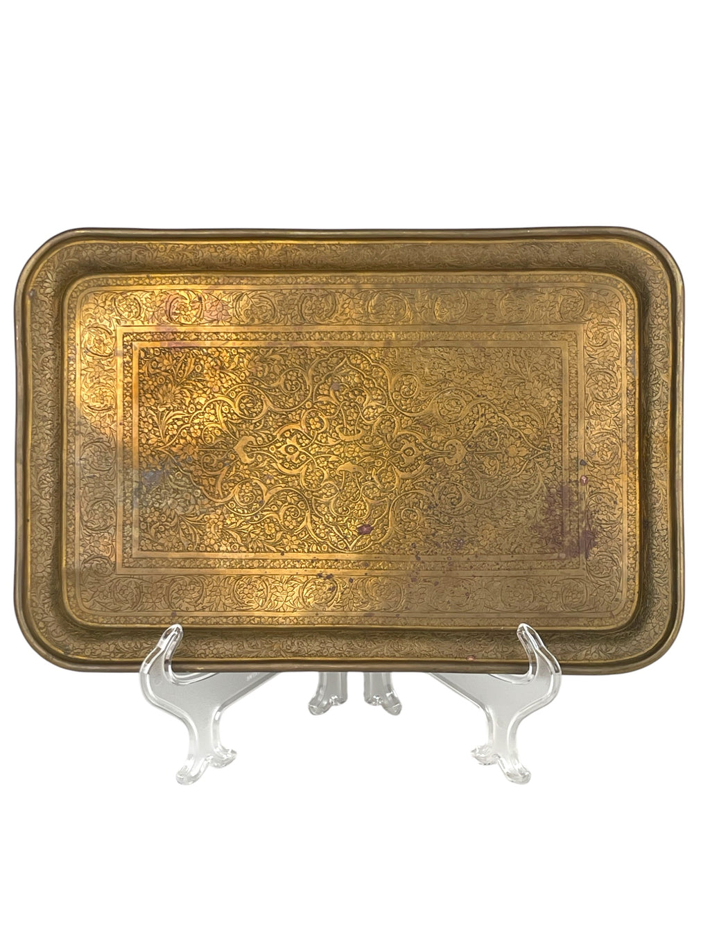 19th Century Persian Qajar Handmade Brass Tray