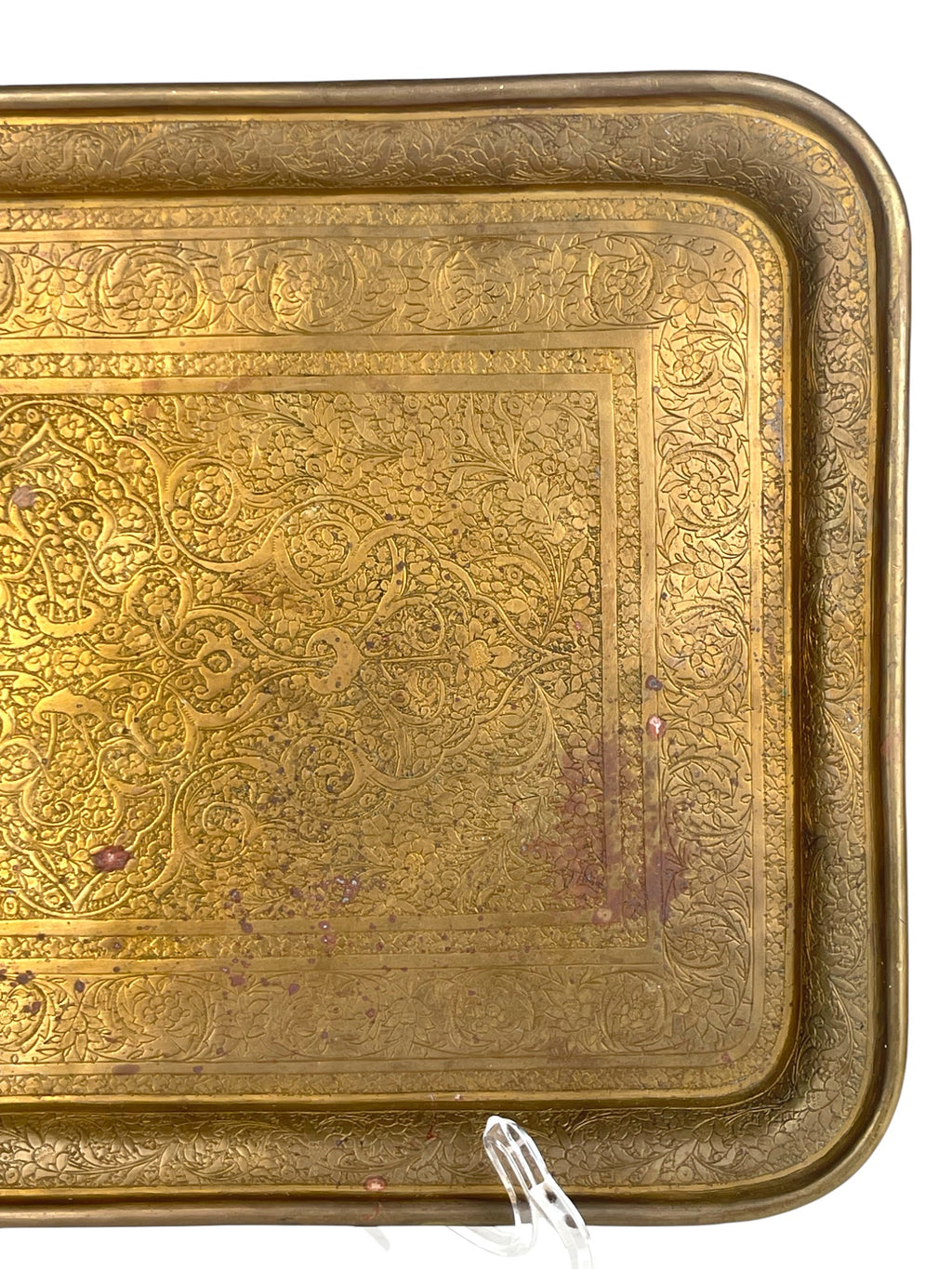 19th Century Persian Qajar Handmade Brass Tray