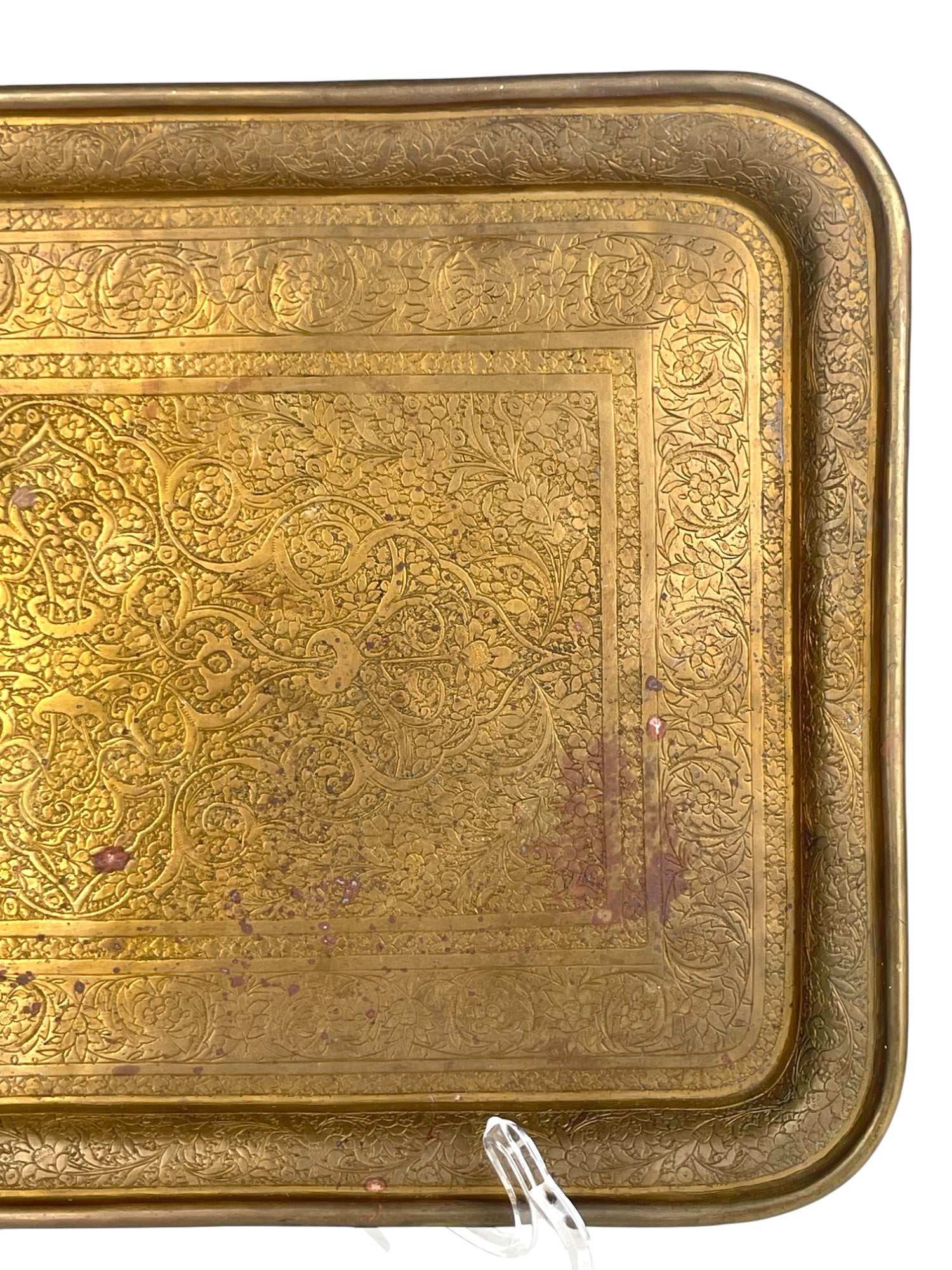 19th Century Persian Qajar Handmade Brass Tray