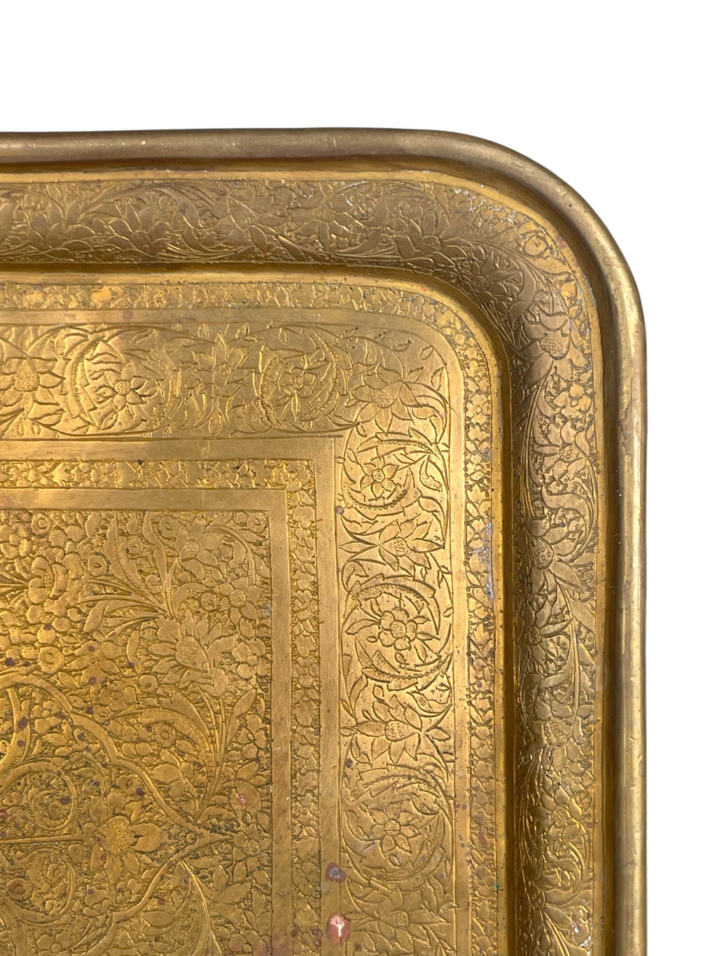 19th Century Persian Qajar Handmade Brass Tray