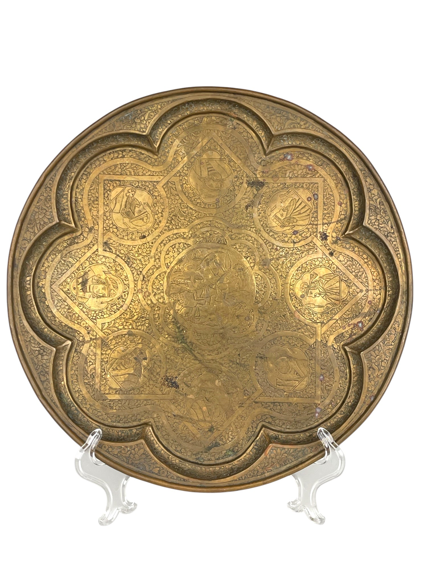 A Middle Eastern Handmade Brass Tray