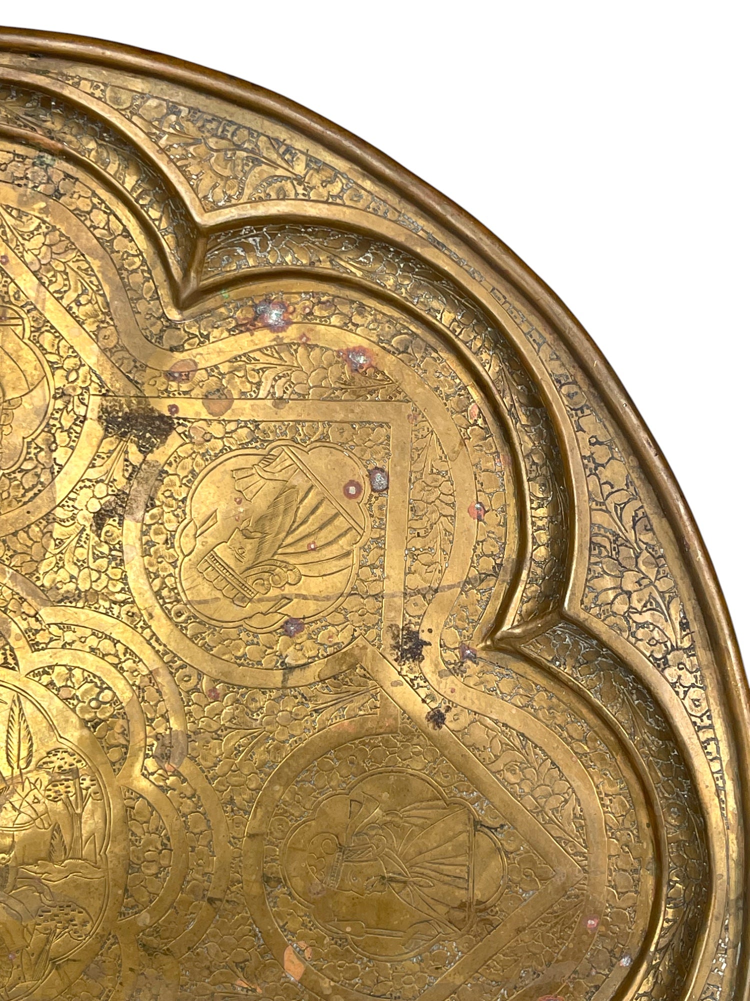 A Middle Eastern Handmade Brass Tray